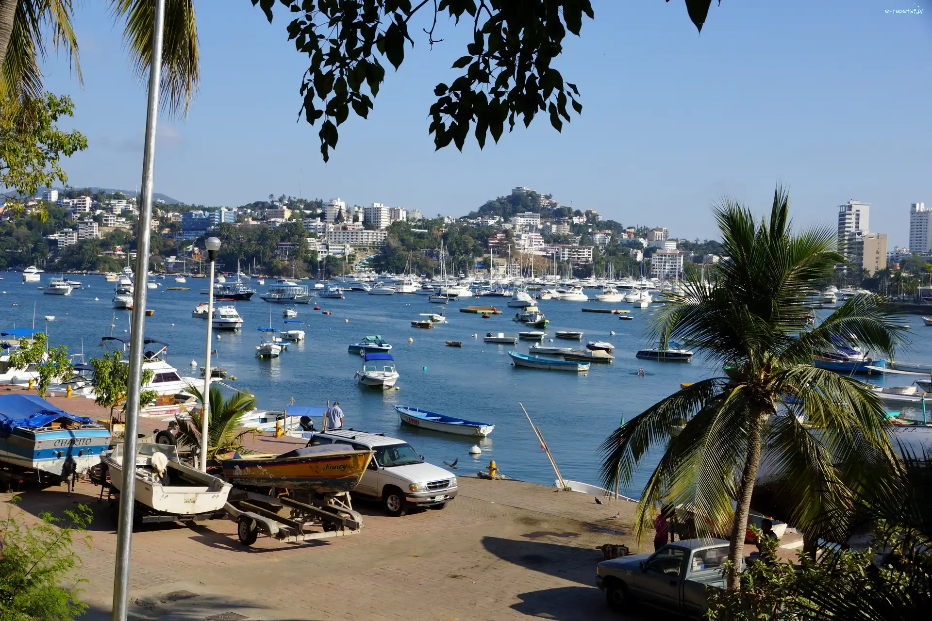 Morze, Motorówki, Jachty, Meksyk, Acapulco