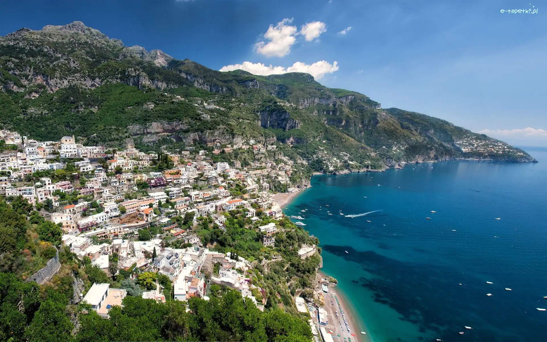 Miasto, Wybrzeżu, Na, Włochy, Amalfi
