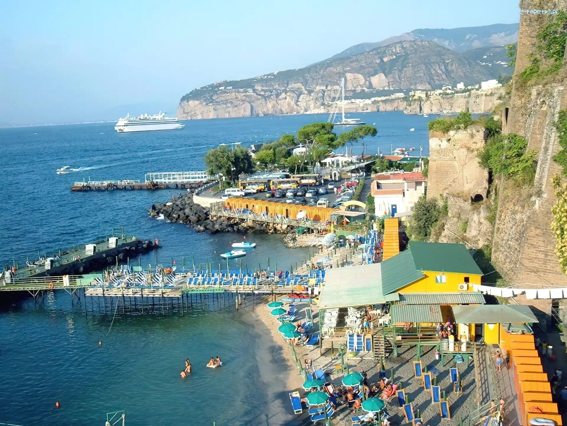 Sorrento, Woda, Włochy, Plaża, Port