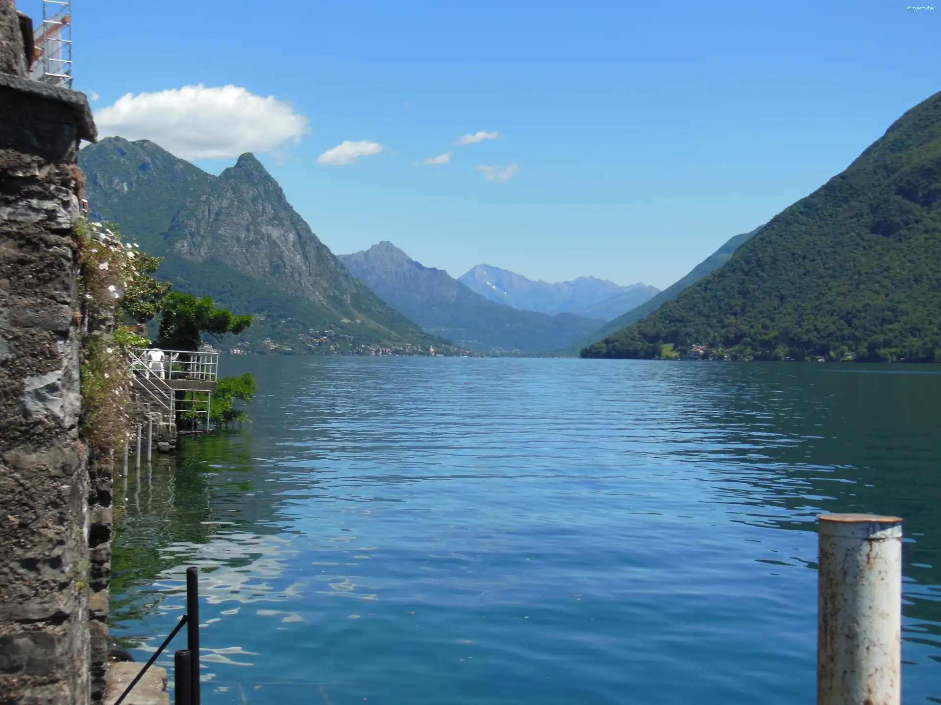 Gandria, Szwajcaria, Lugano, Góry, Woda