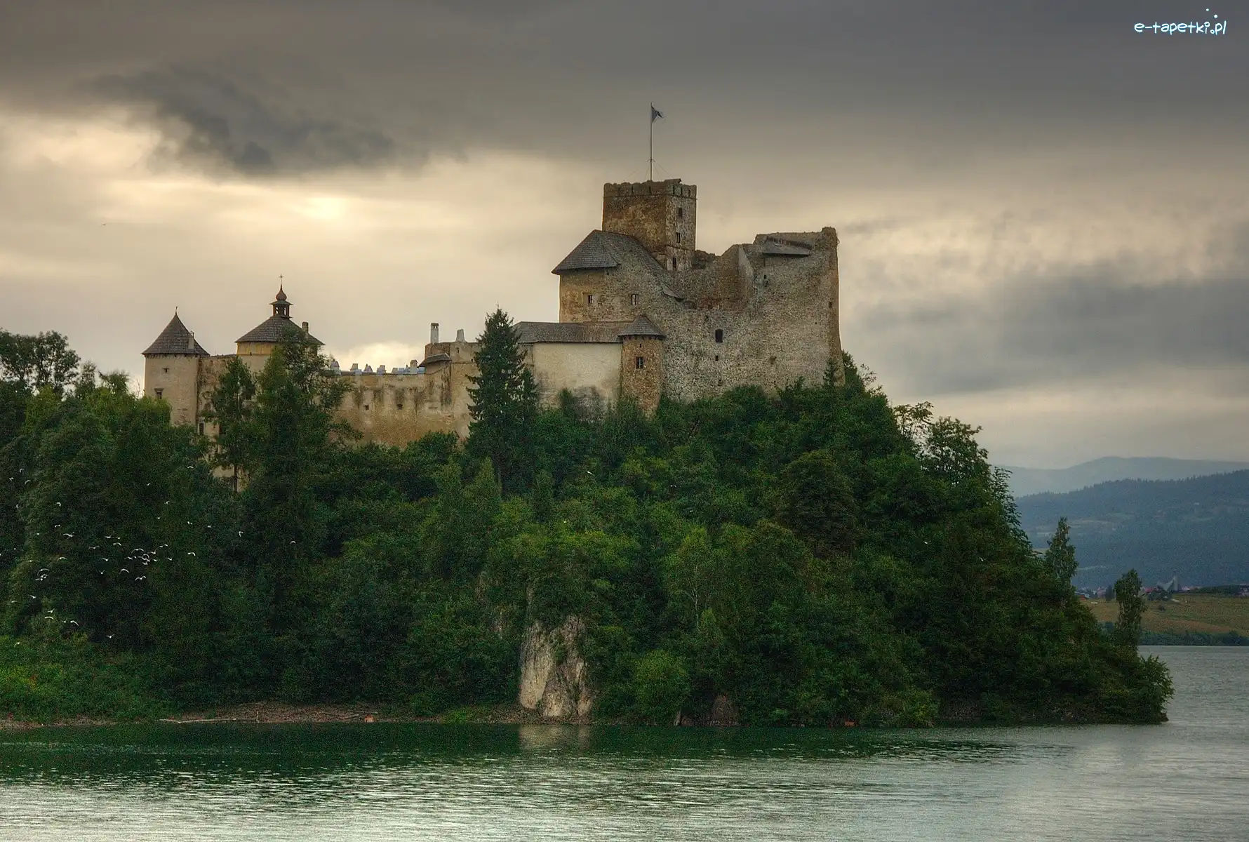 Niedzica, Woda, Drzewa, Zamek