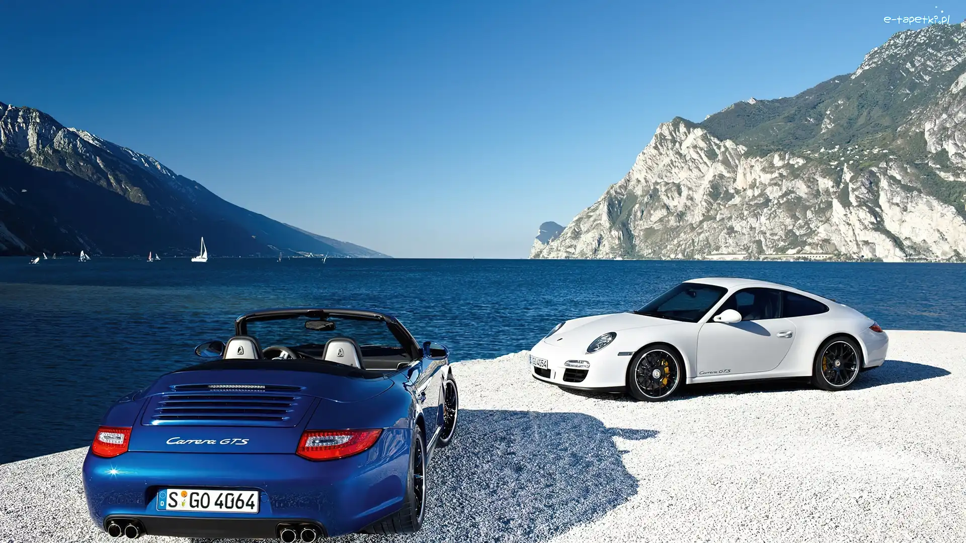 Porsche Carrera GT, Biały, Niebieski