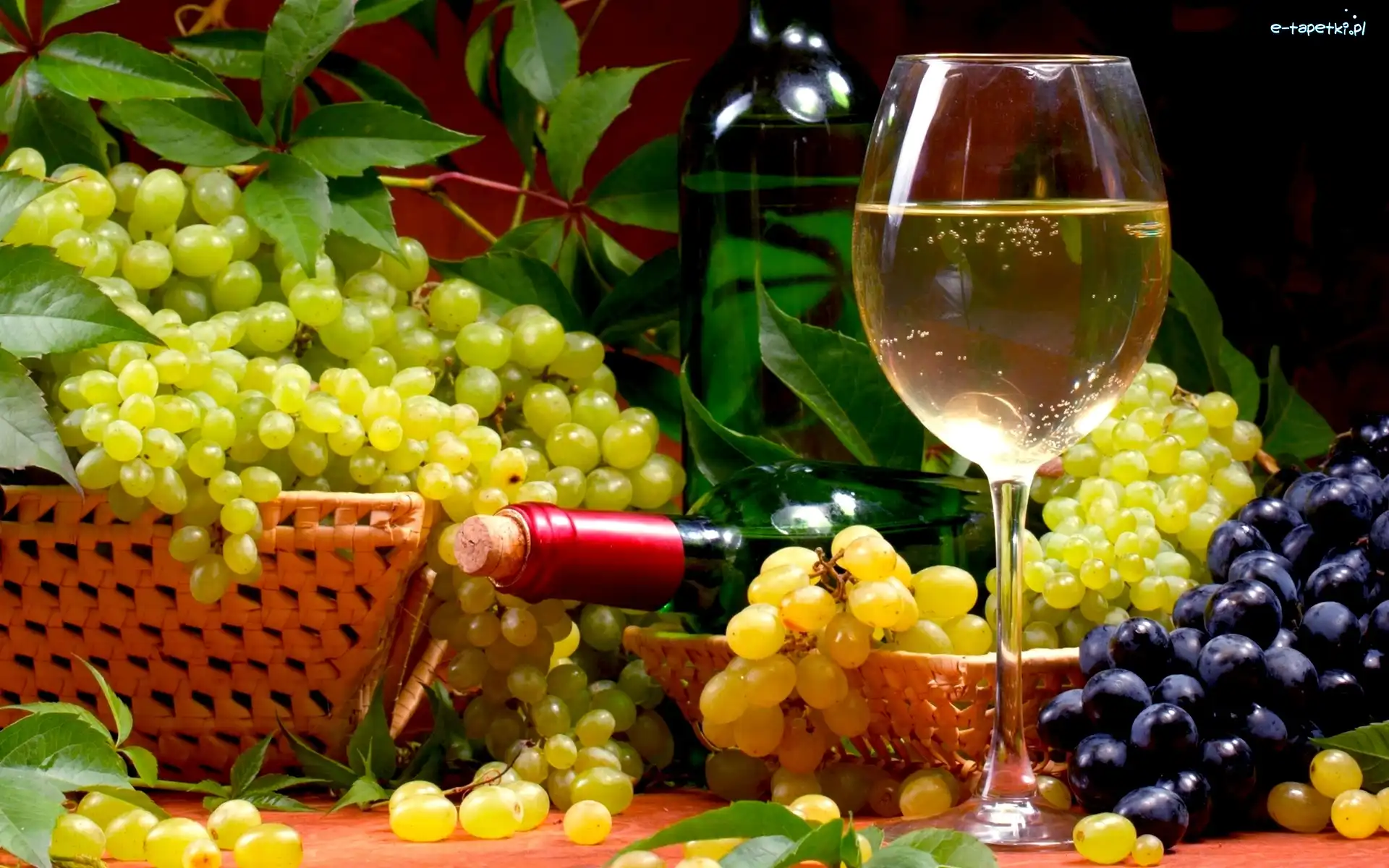 Kiście, Kieliszek, Winogron, Wino, Butelka