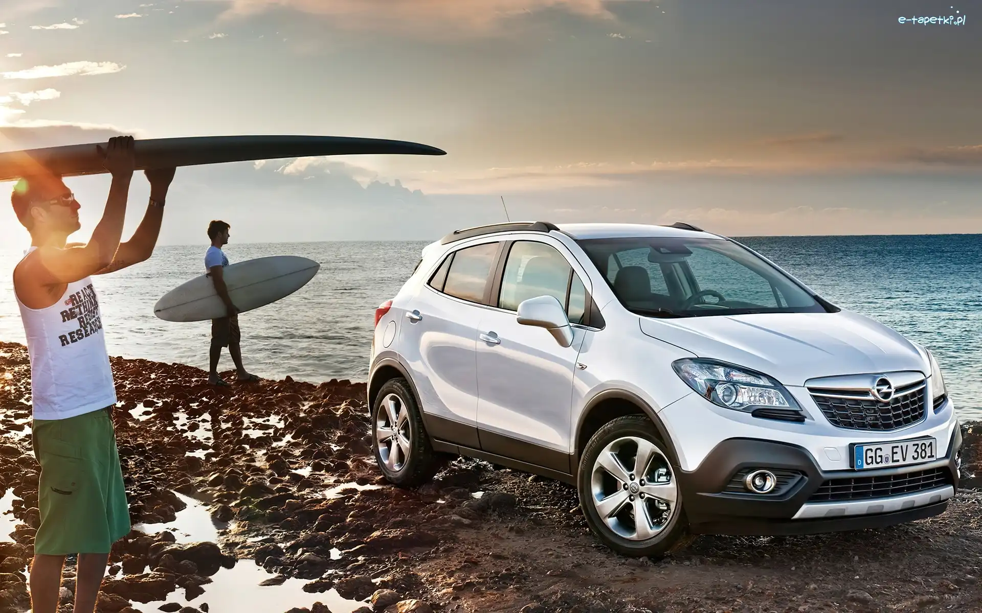 Surferzy, Morze, Opel Mokka