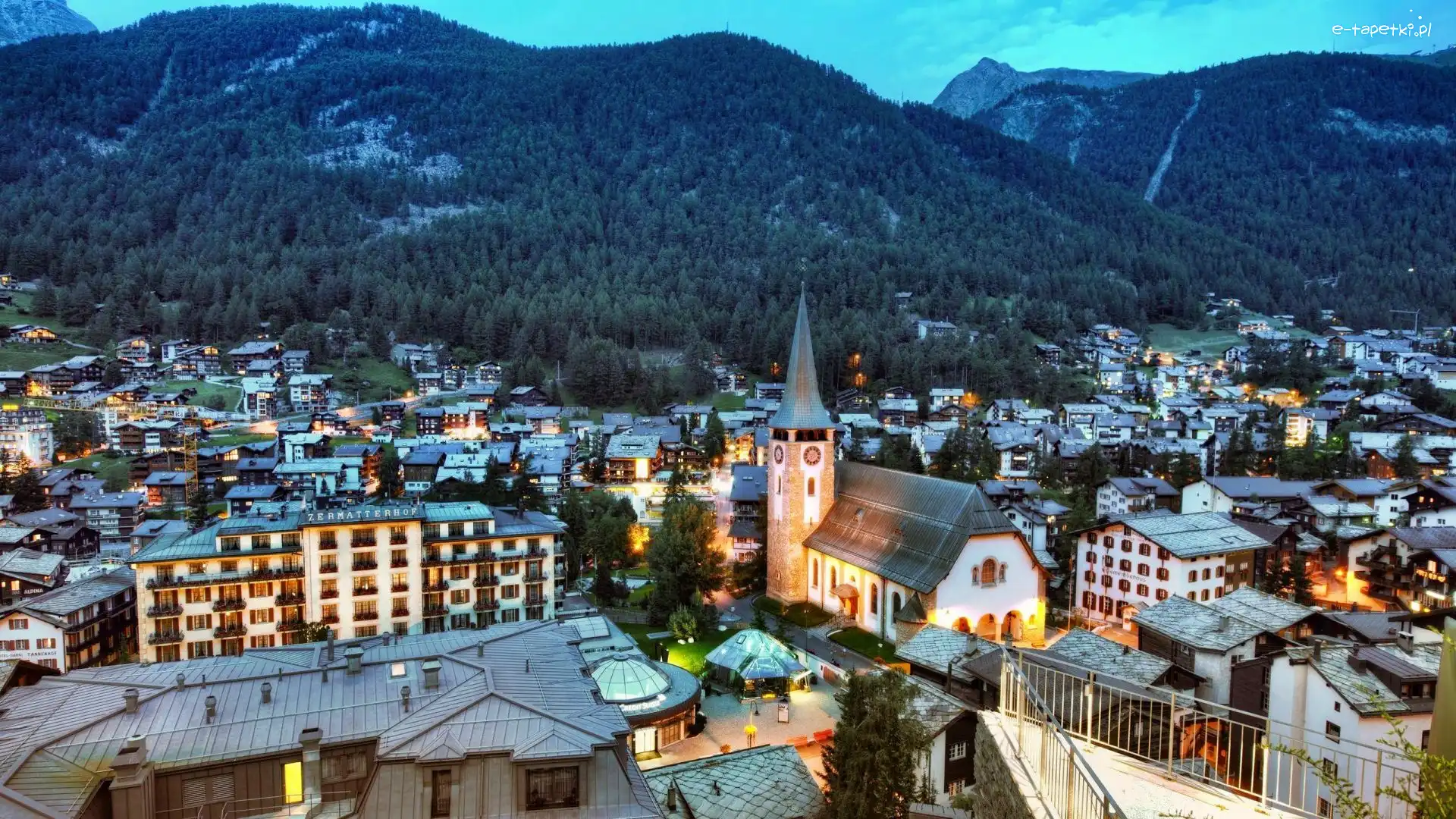 Szwajcaria, Miasta, Panorama, Zermatt