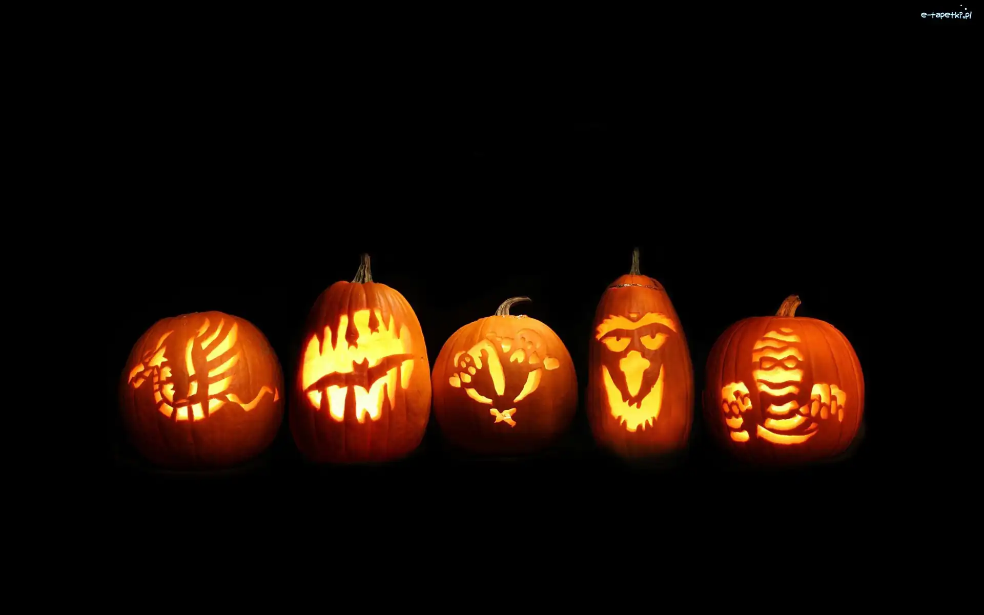 Halloween, Dynie, Podświetlone