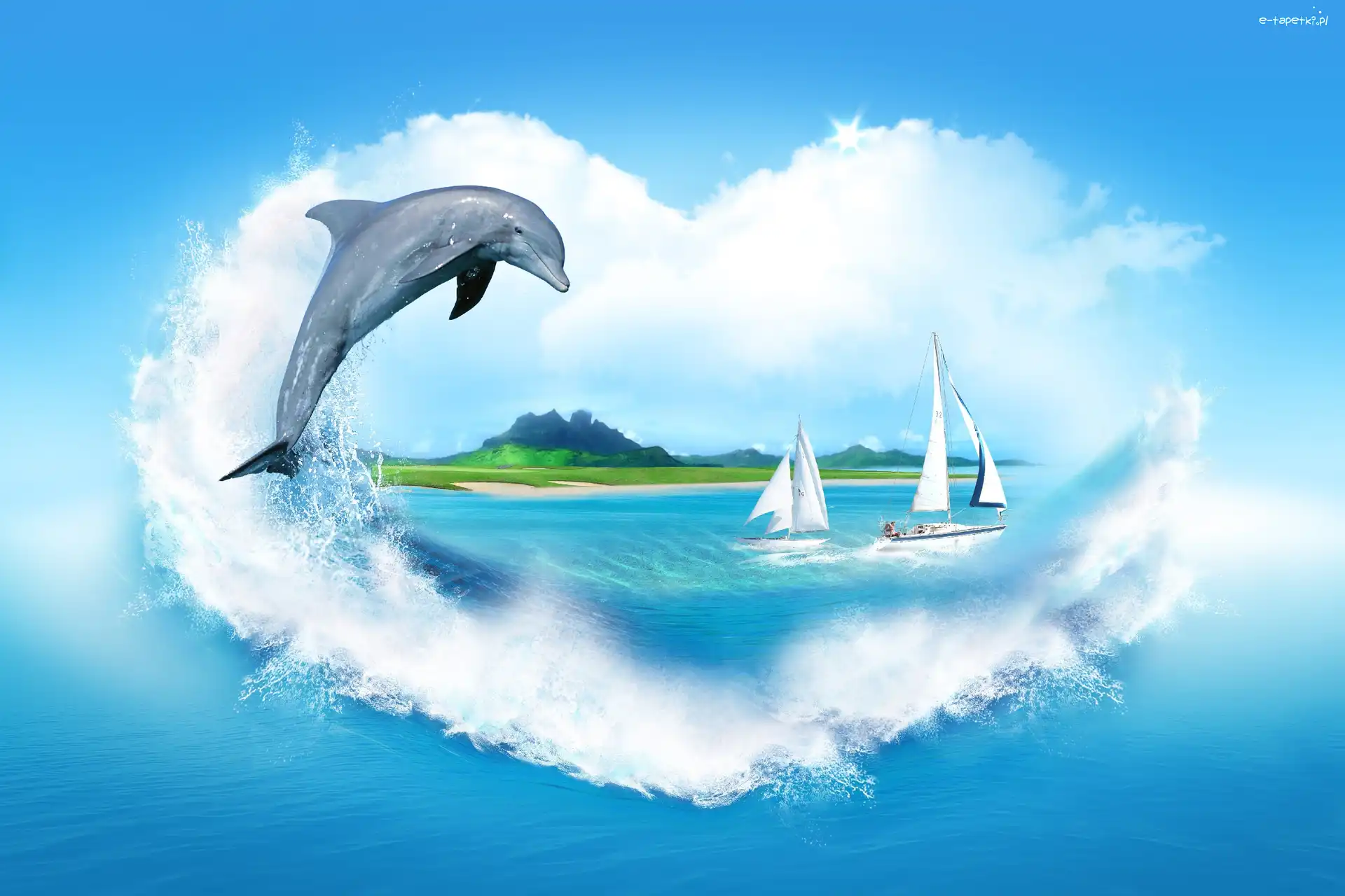 Morze, Chmury, Delfin