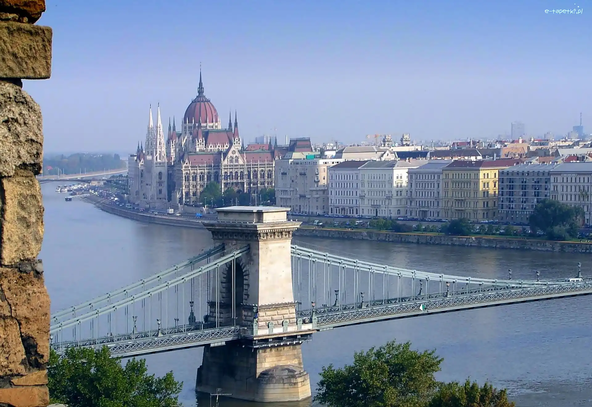 Panorama, Węgry, Most, Budapeszt, Parlament, Dunaj, Rzeka