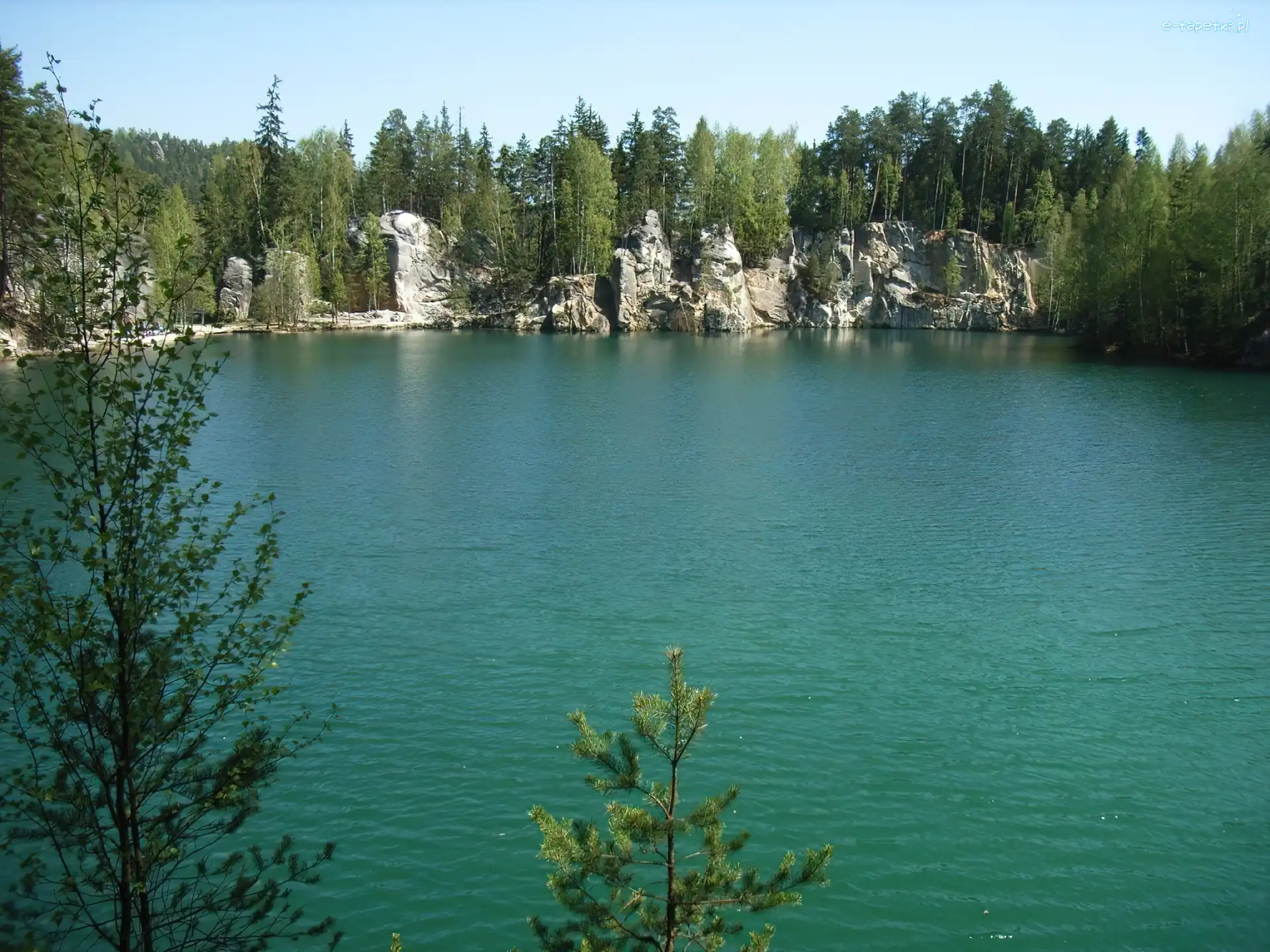 Skały, Czechy, Adrspach, Jezioro