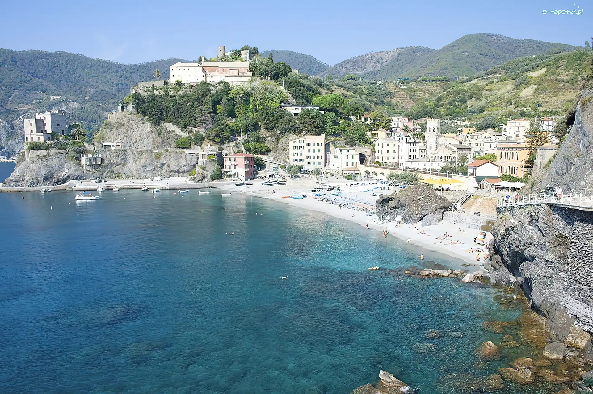 Panorama, Włochy, Monterosso, Morze