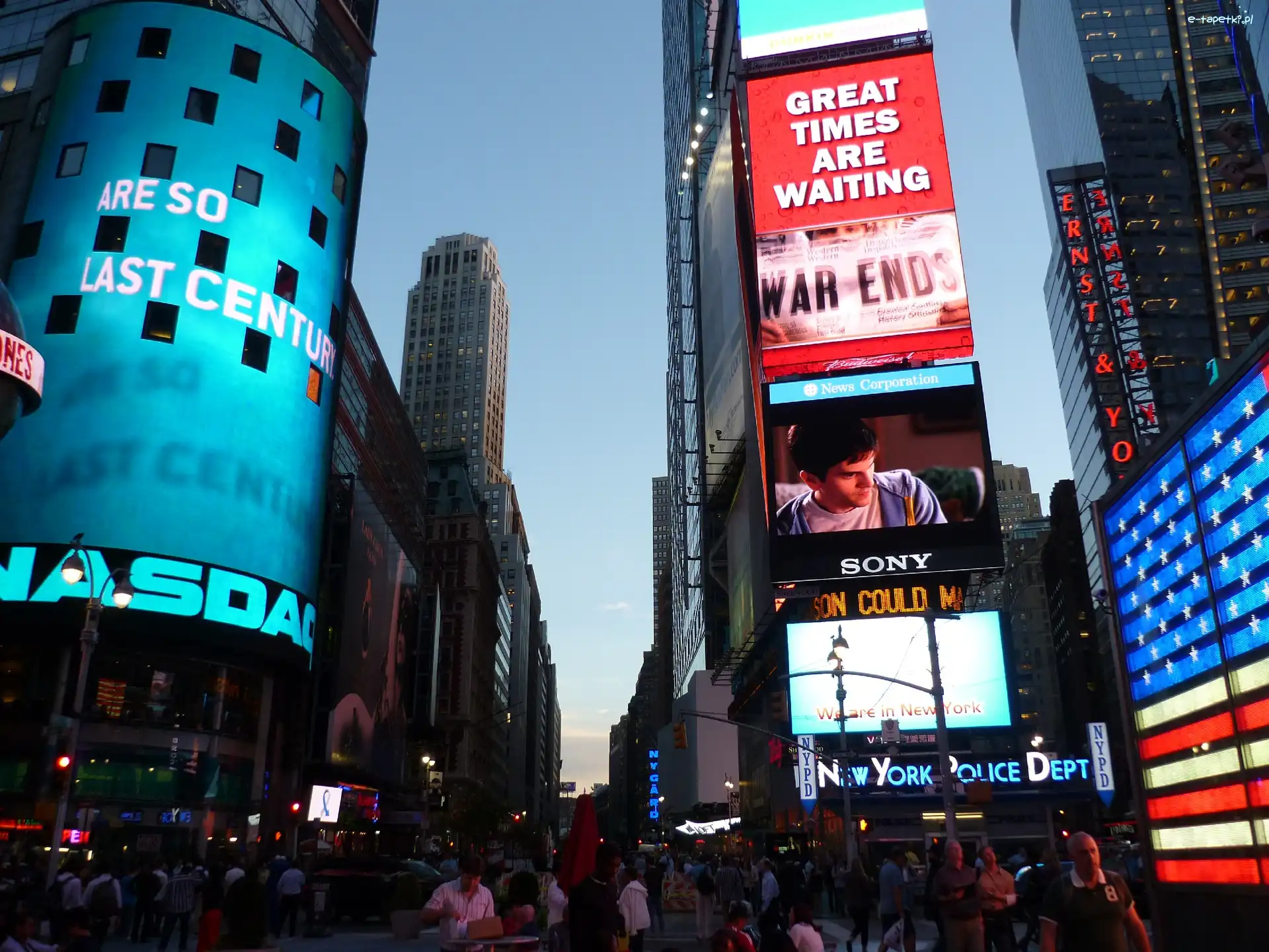 Neony, Budynki, Manhattan