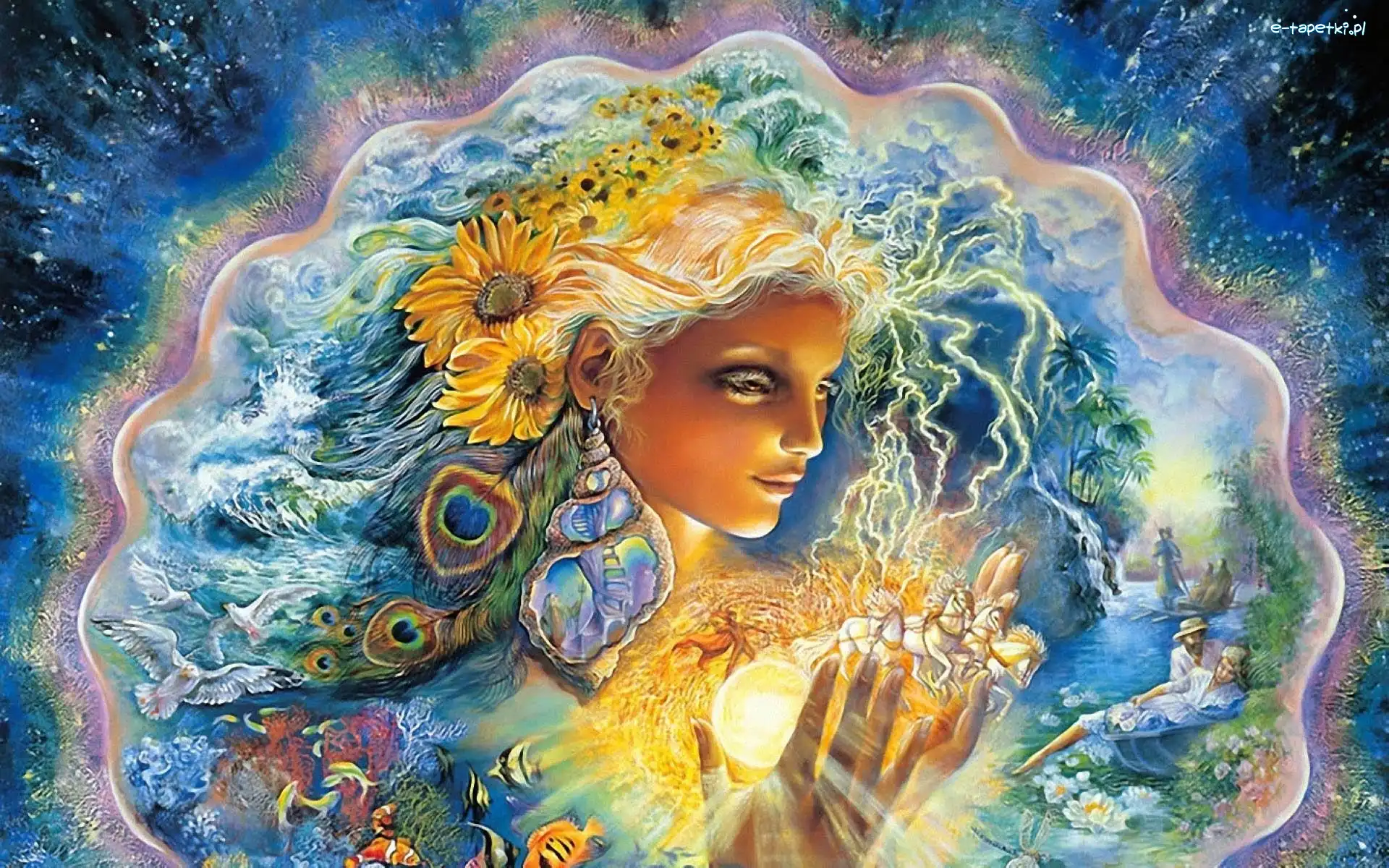 Dłonie, Josephine Wall, Ludzie, Kobieta