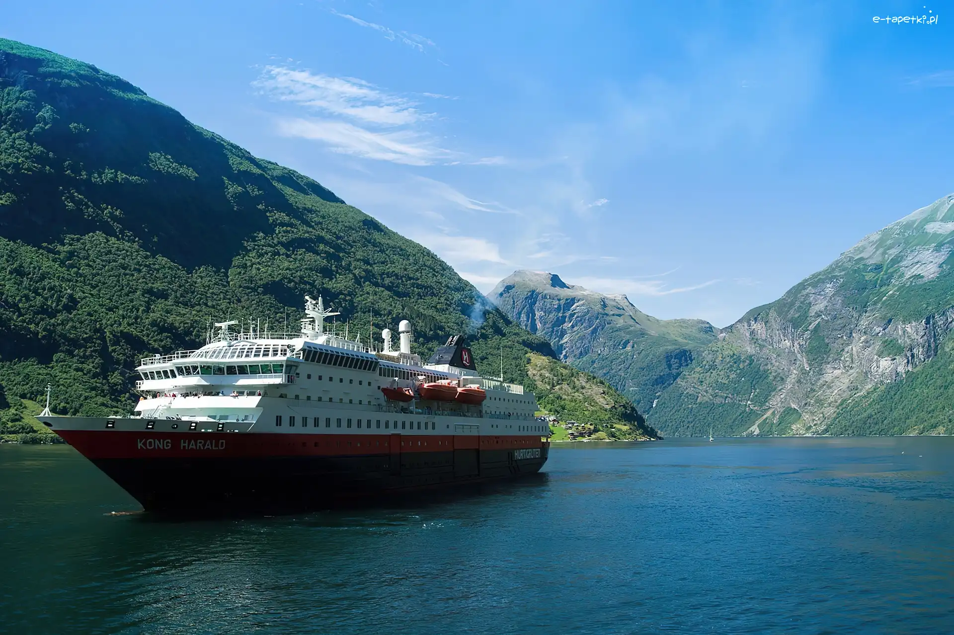 Statek Kong Harald, Norwegia, Fiord Geiranger, Góry
