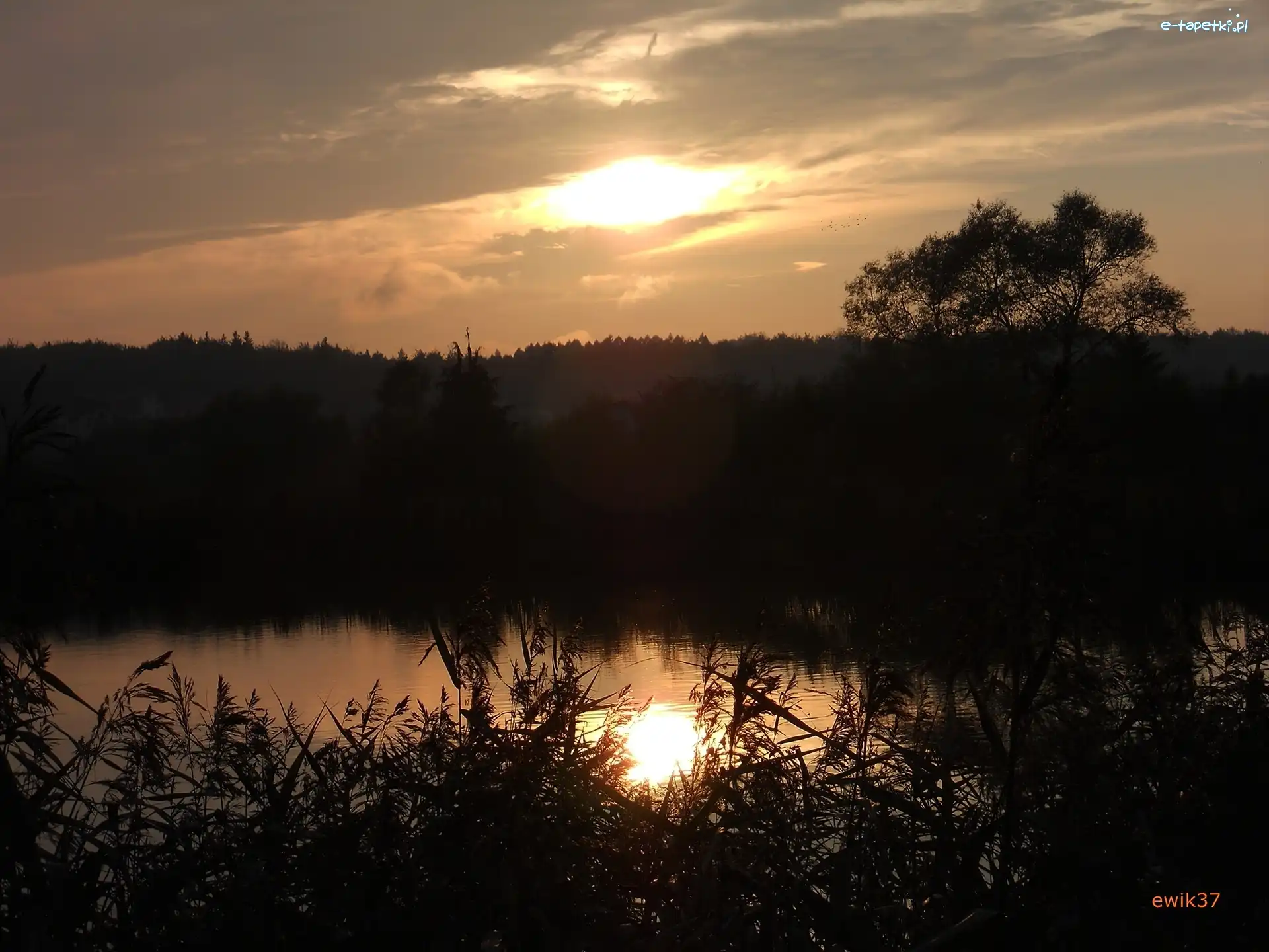 Słońca, Zachód, Jezioro