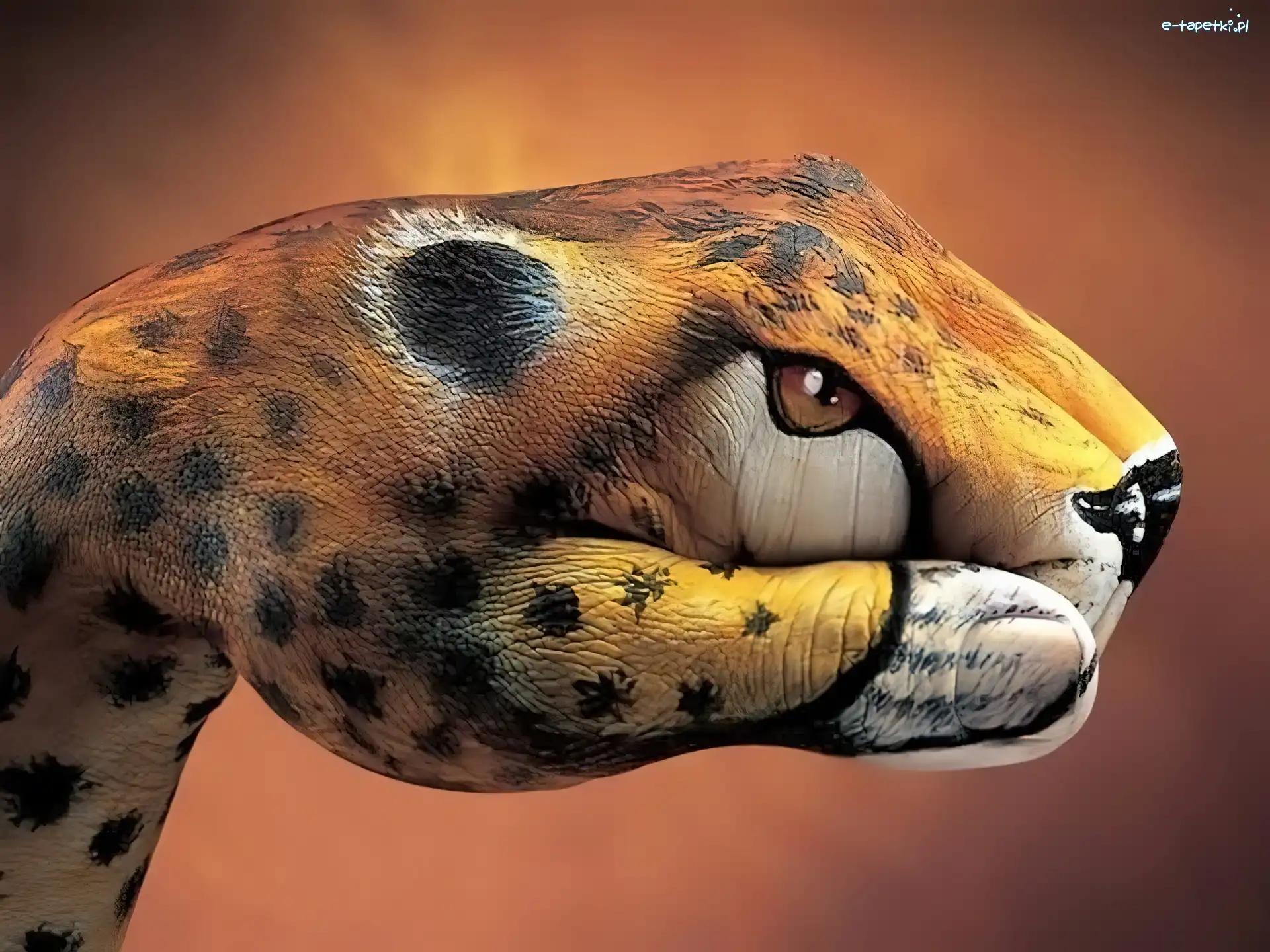 Bodypainting, Dłoń, Lampart