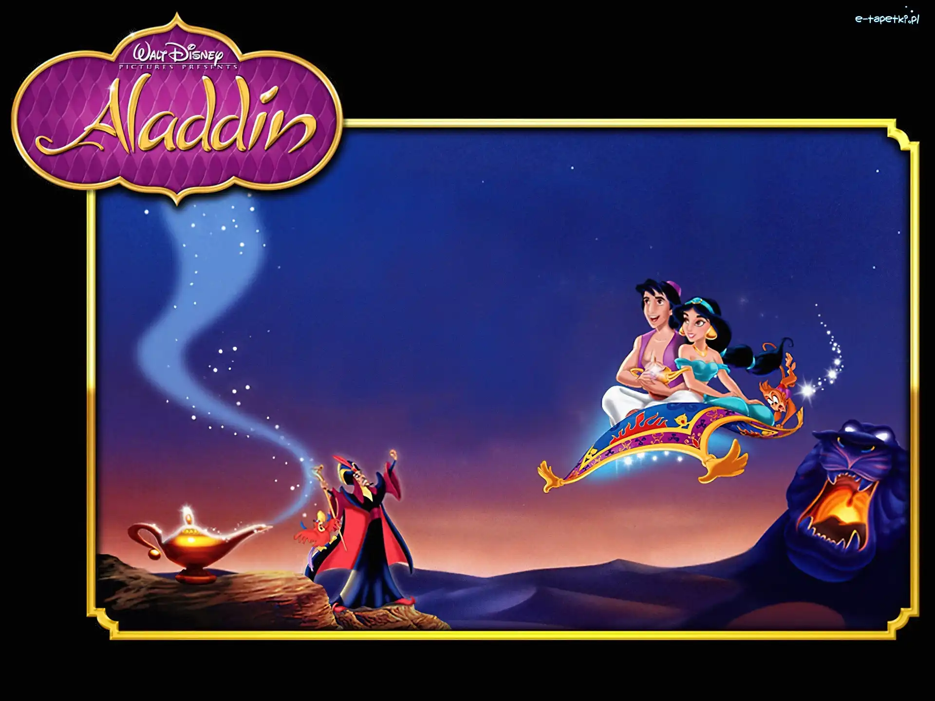 Aladyn, Jasmina, Aladdin, Lampa, Latający dywan
