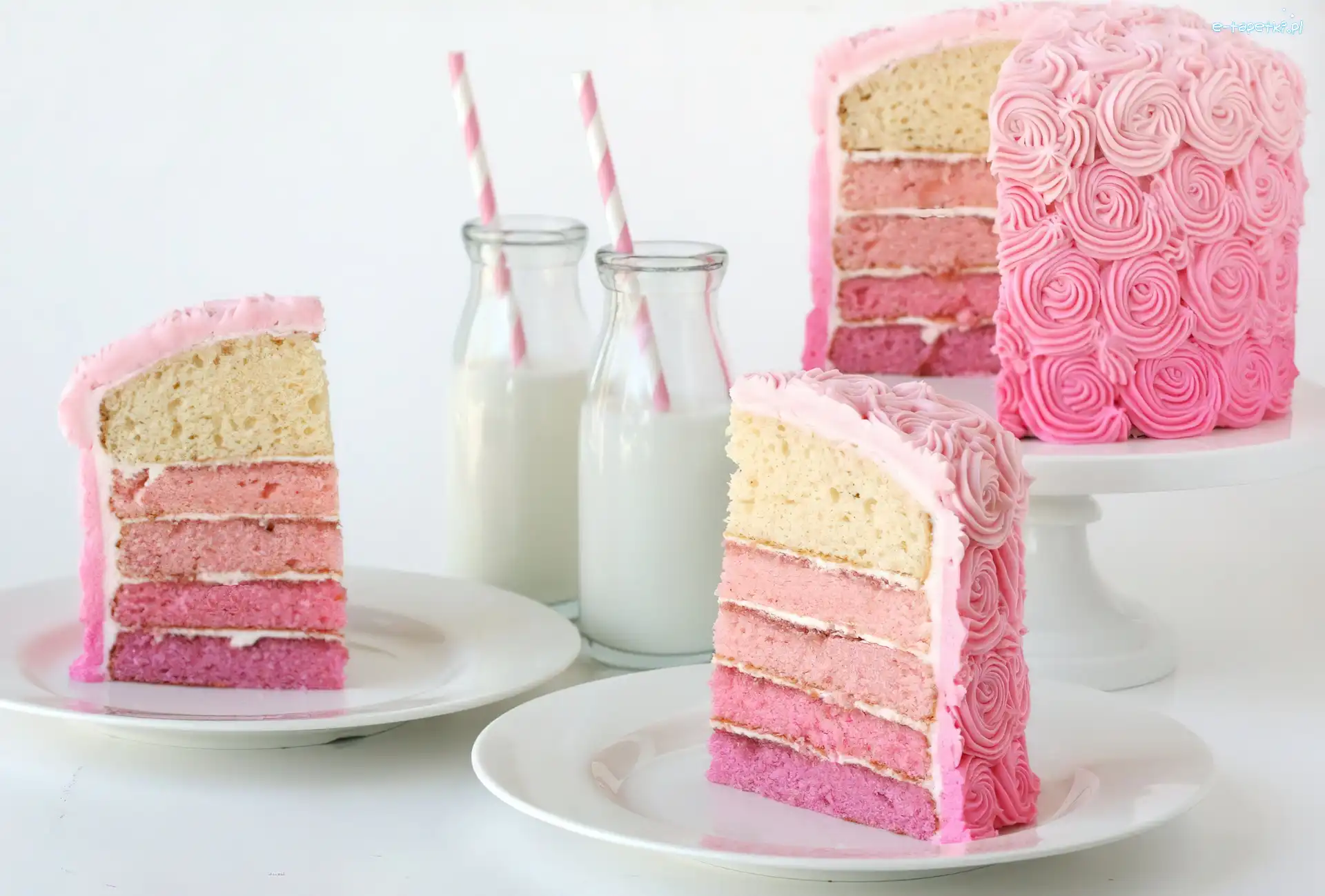 Mleko, Tort, Różowy