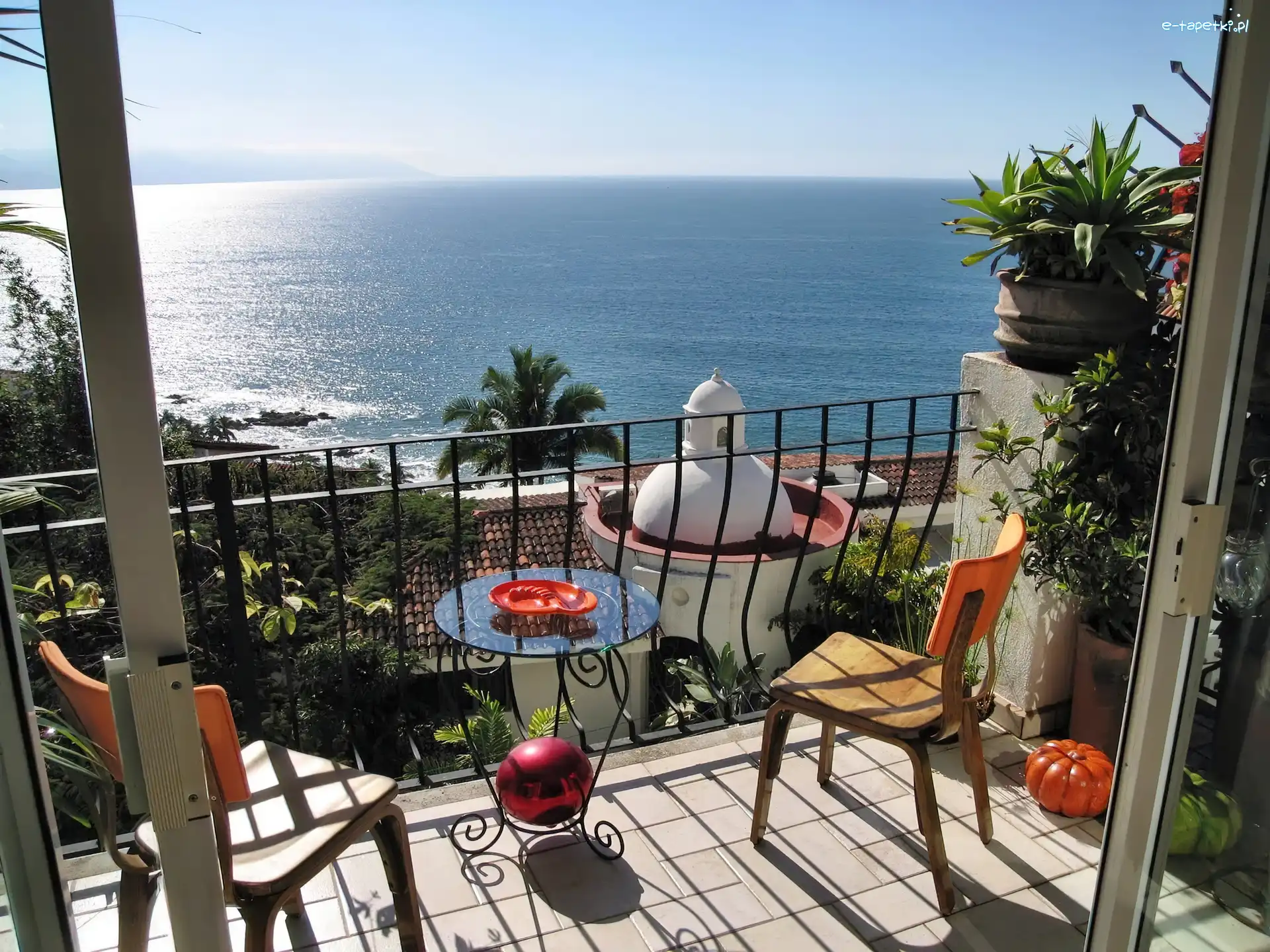 Widok, Balkon, Ocean