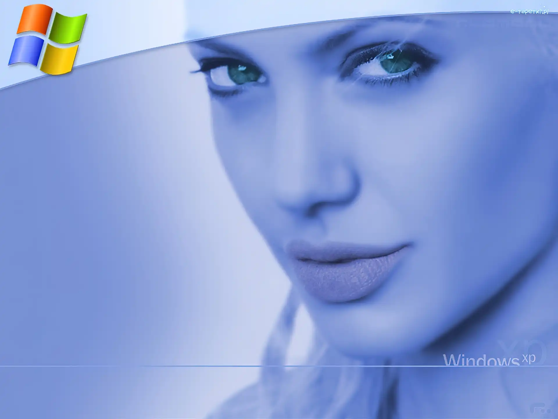 Windows XP, twarz, kobieta, oczy, usta