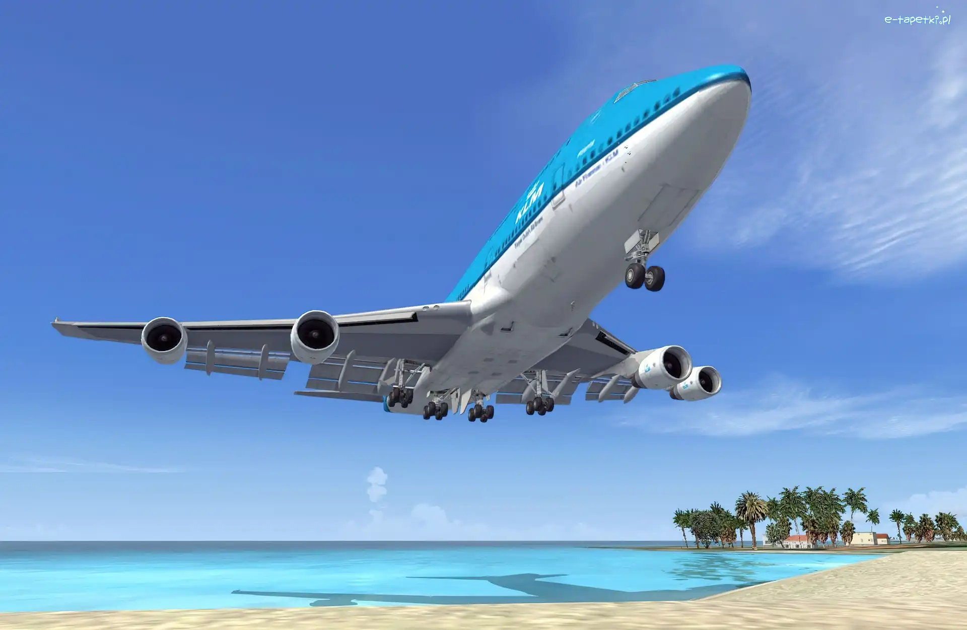 747, Niebo, Plaża, Boeing
