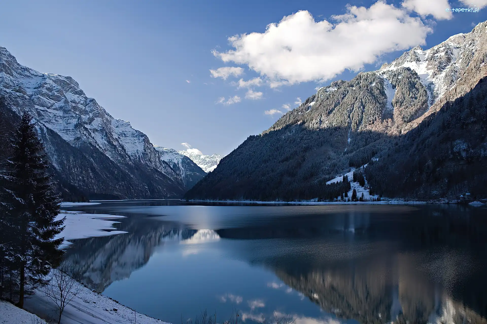 Góry, Szwajcaria, Glarus, Jezioro