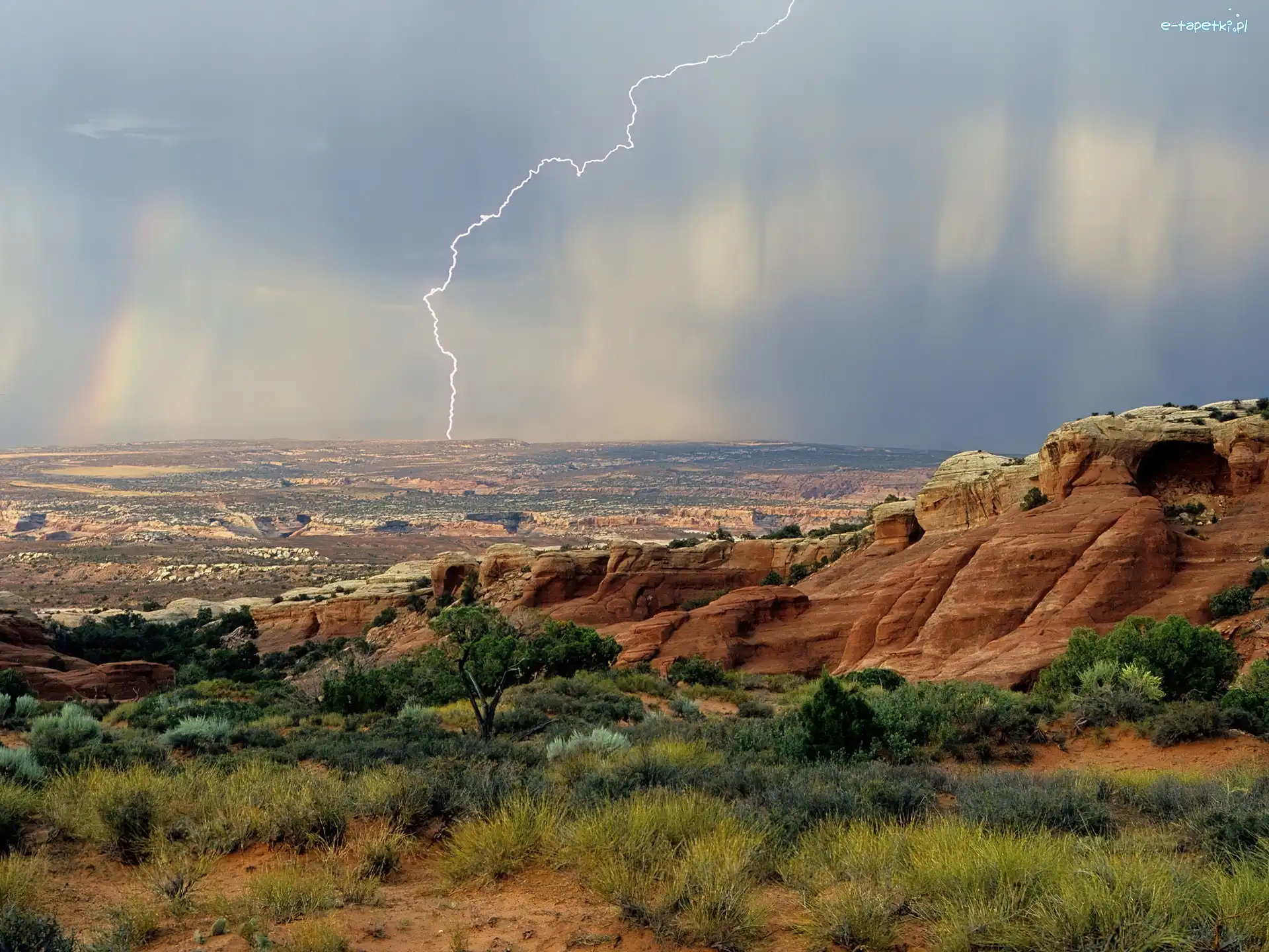 Stany Zjednoczone, Park Narodowy Arches, Utah, Kanion, Piorun