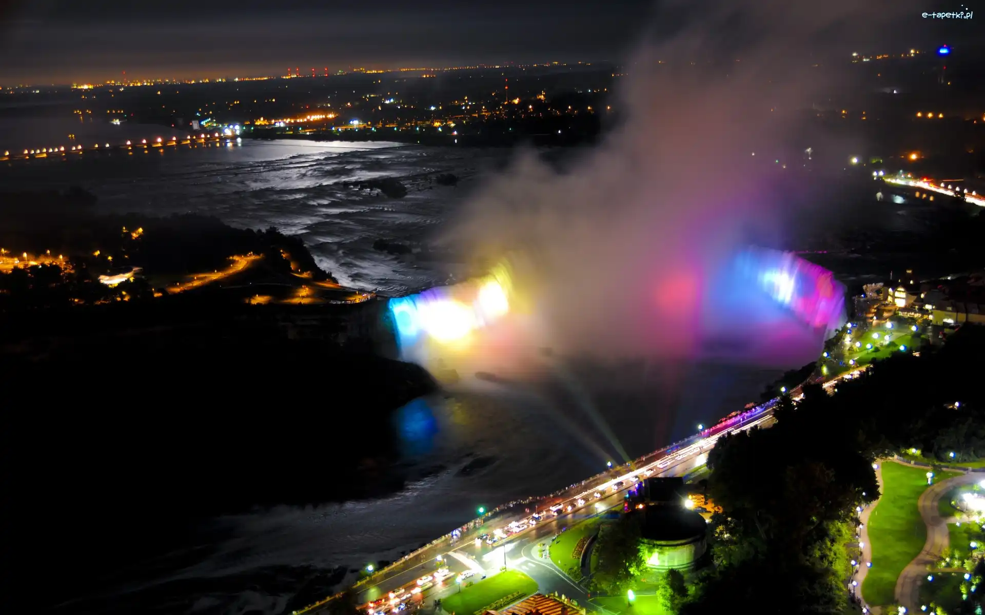 Nocą, Niagara, Wodospad