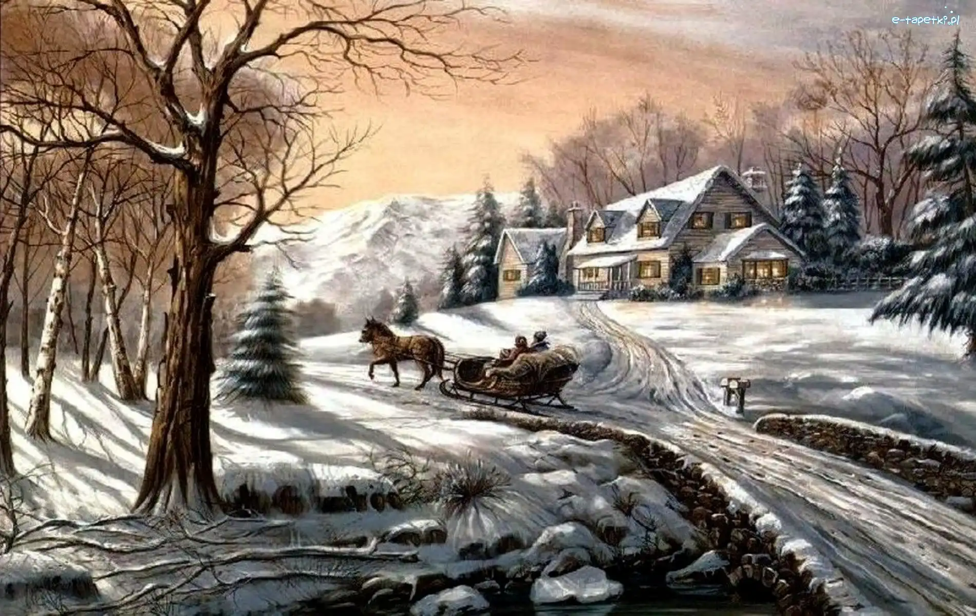 Widoczek, Malarstwo, Zima, Zimowy