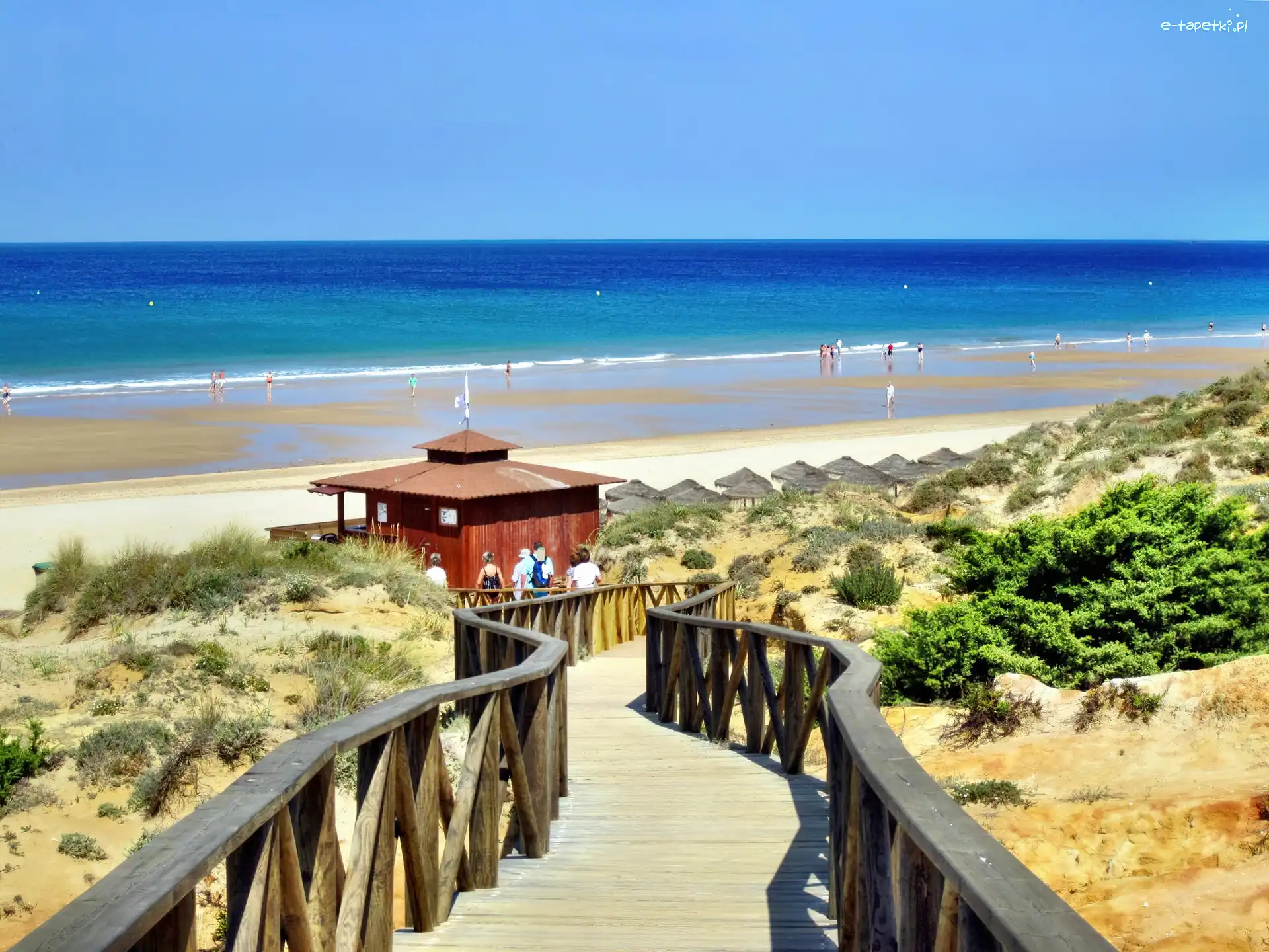 Plaża, Schody, Horyzont, Morze
