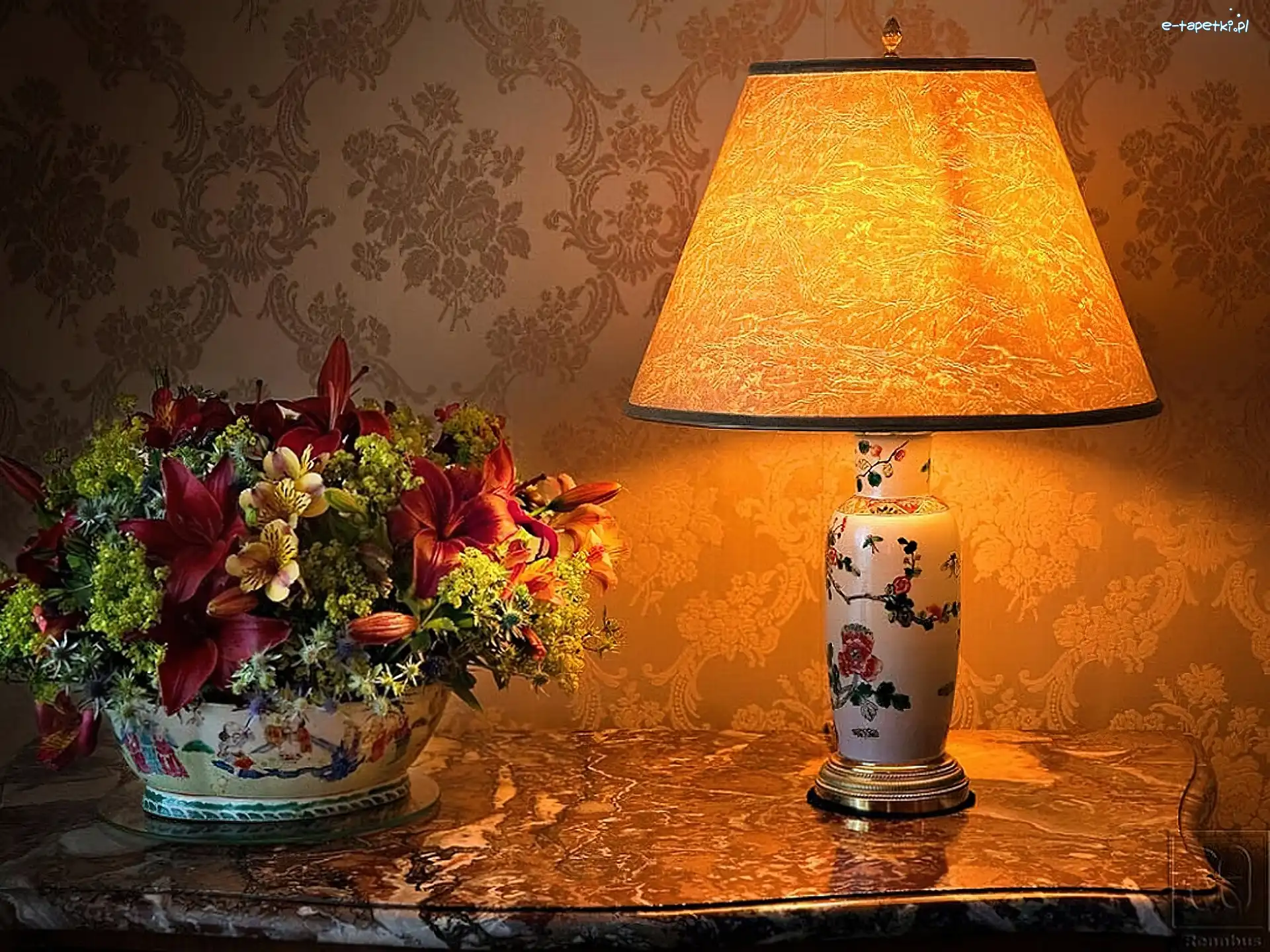 Kwiatów, Bukiet, Lampa