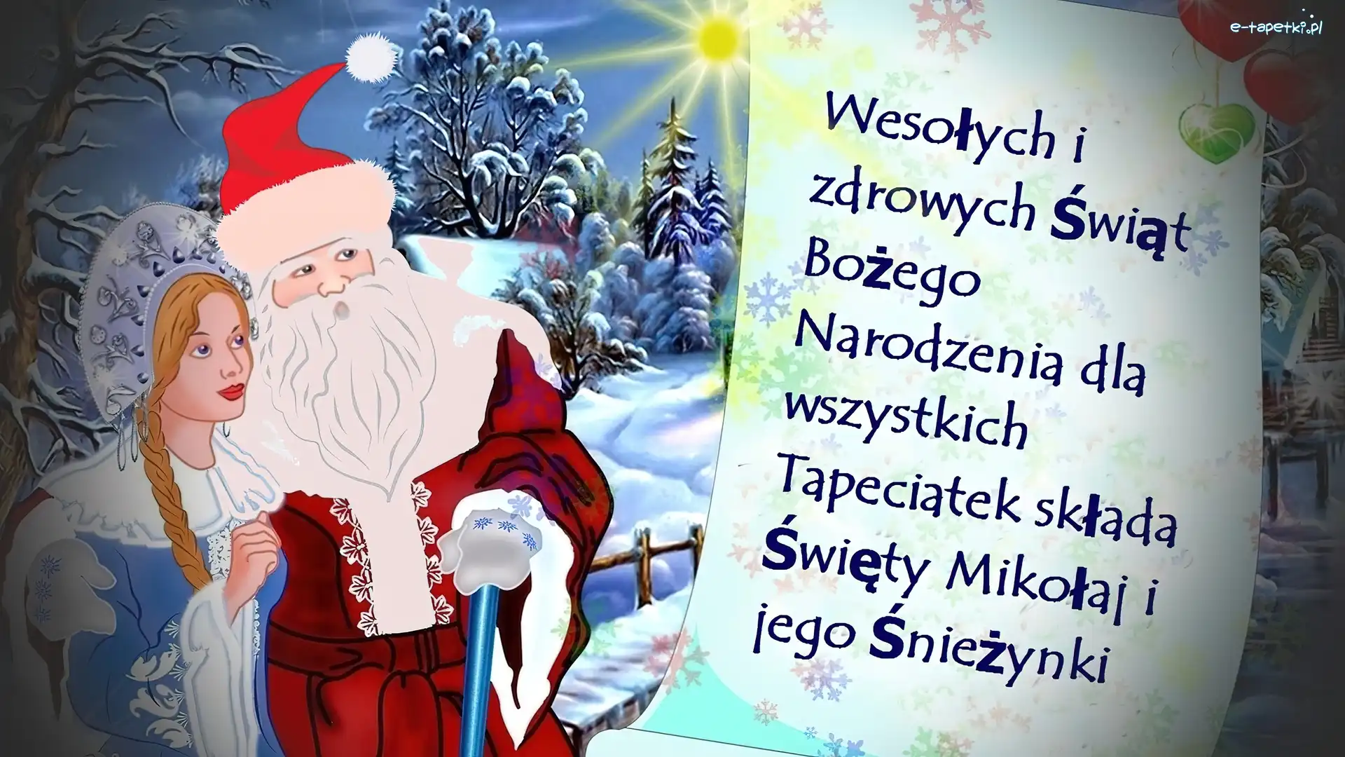 Śnieżynka, Świąteczne, Życzenia, Mikołaj