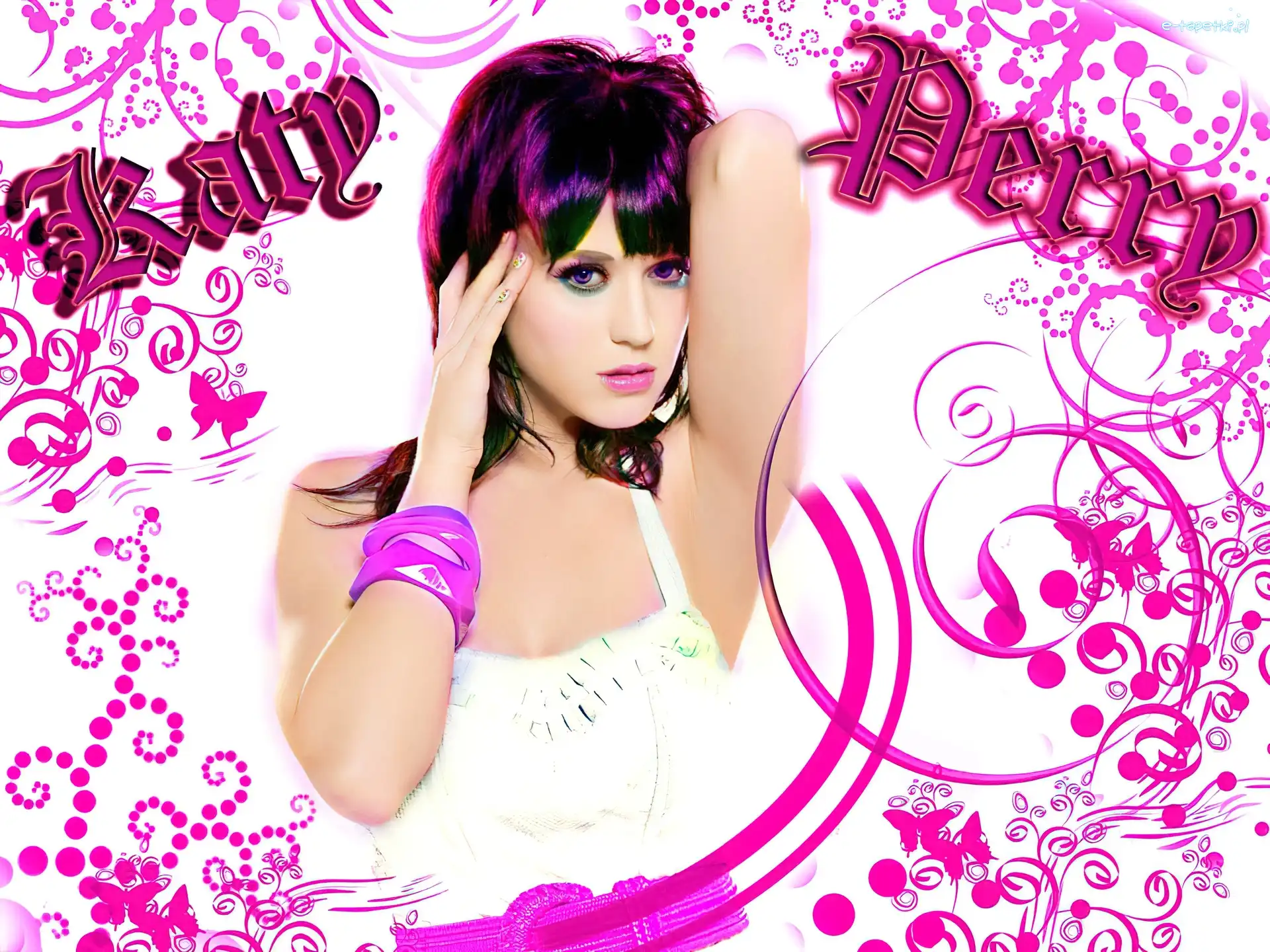 Piosenkarka, Wzory, Różowe, Katy Perry