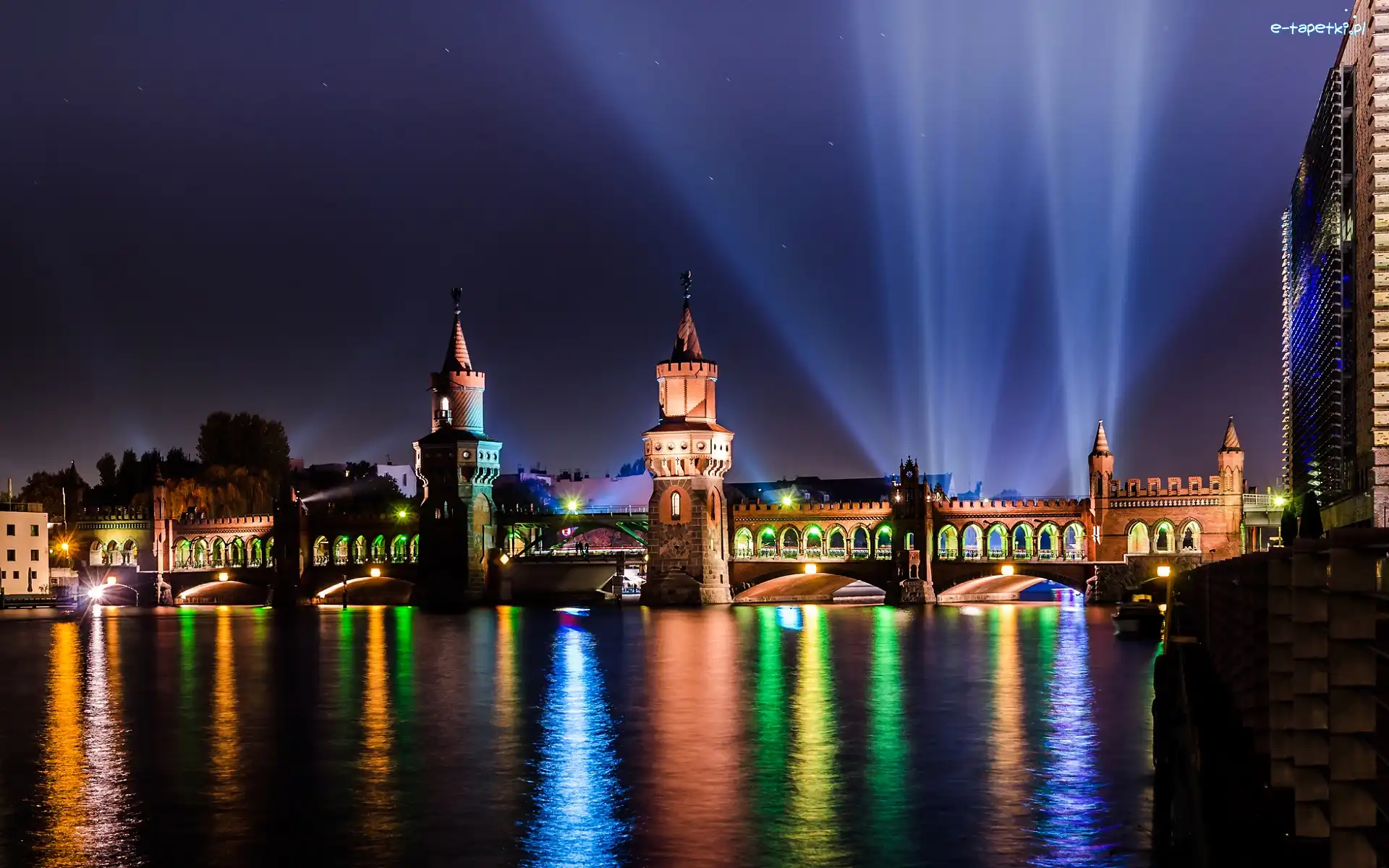 Nad, Iluminacje, Wodą, Miasto