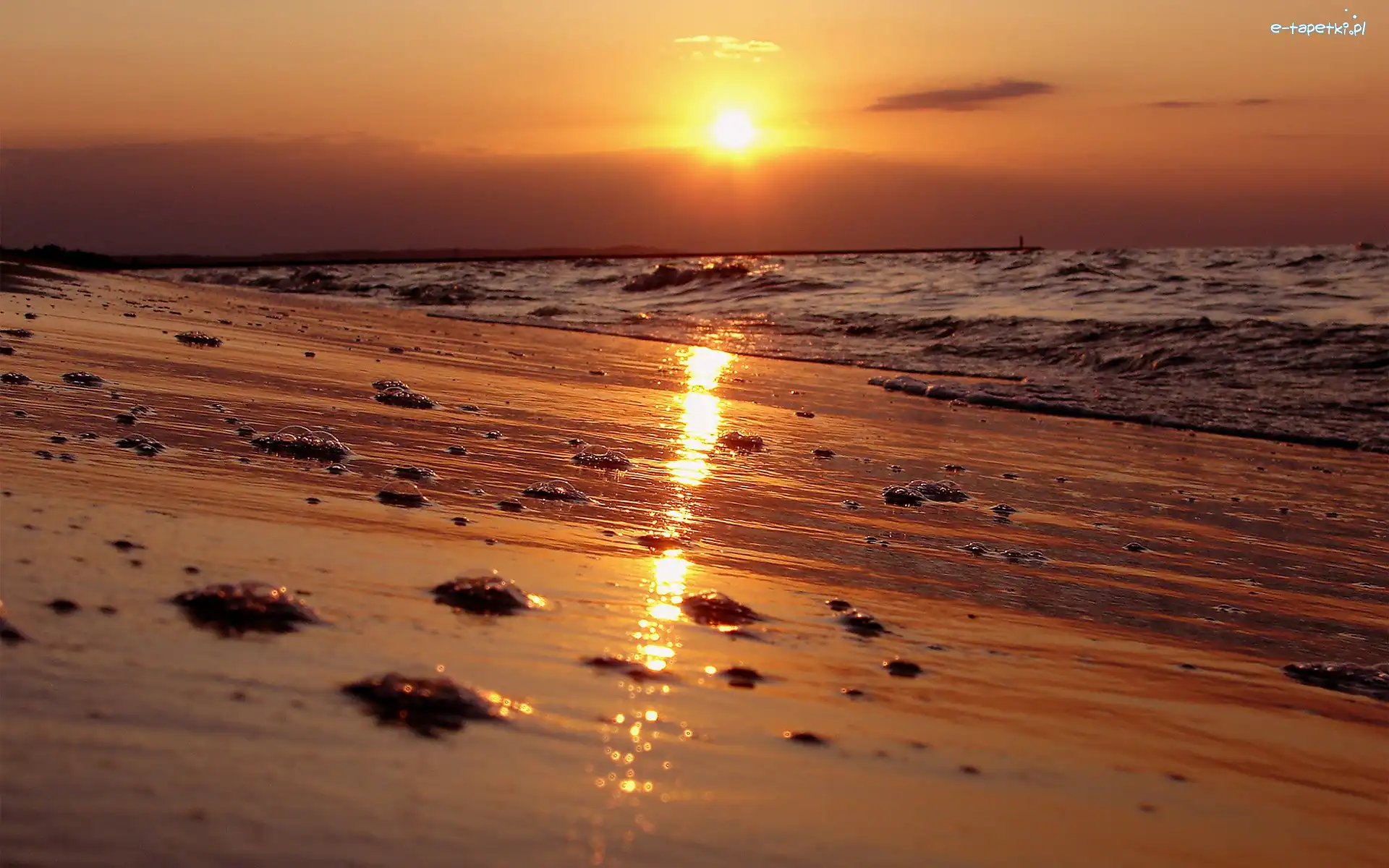 Zachód Słońca, Morze, Plaża