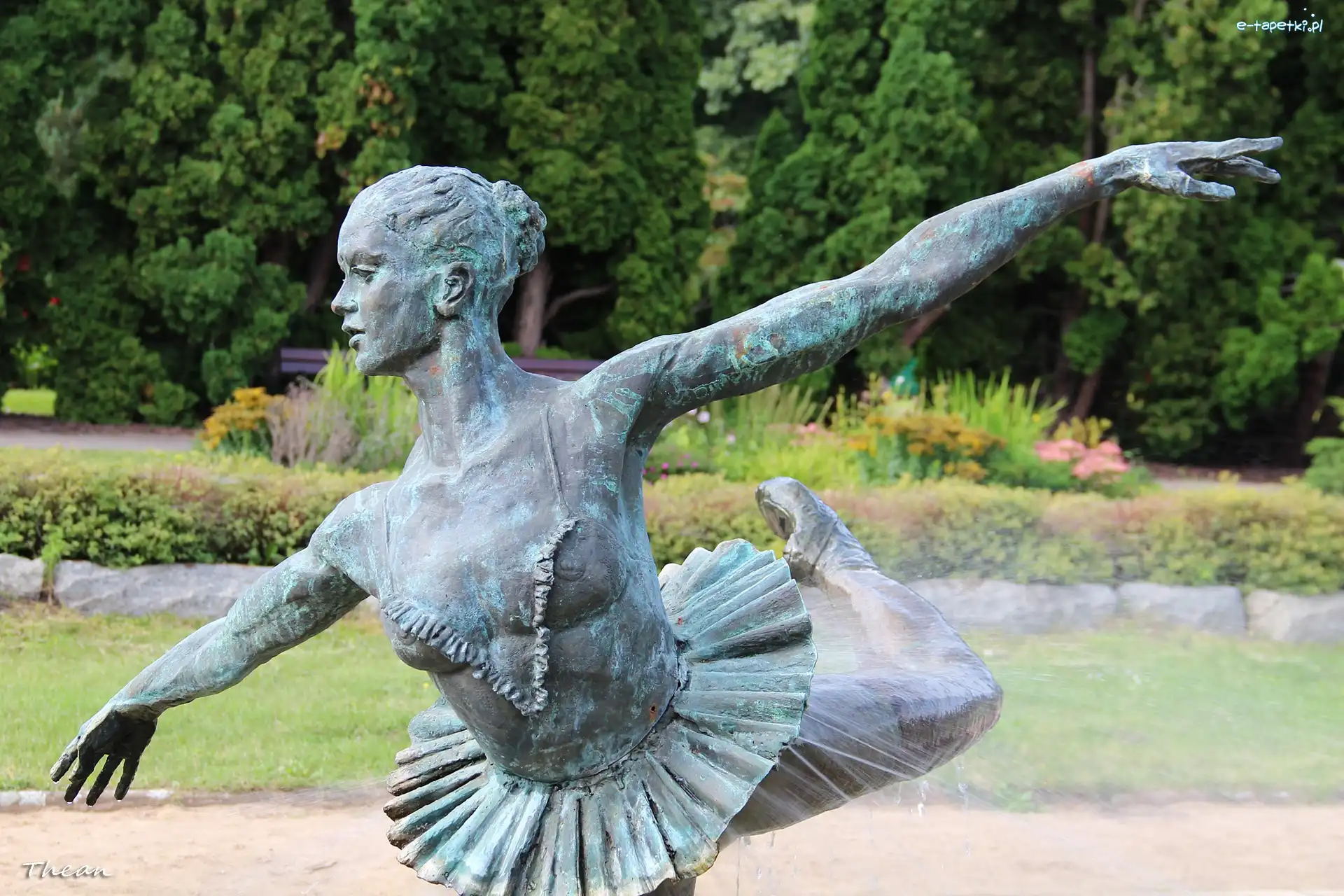 Fontanna, Ogród, Baletnica, Poznań, Botaniczny