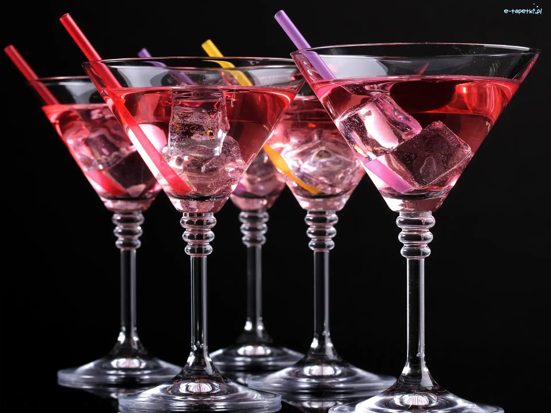 Drinki, Lodu, Kostki, Słomki, Kolorowe