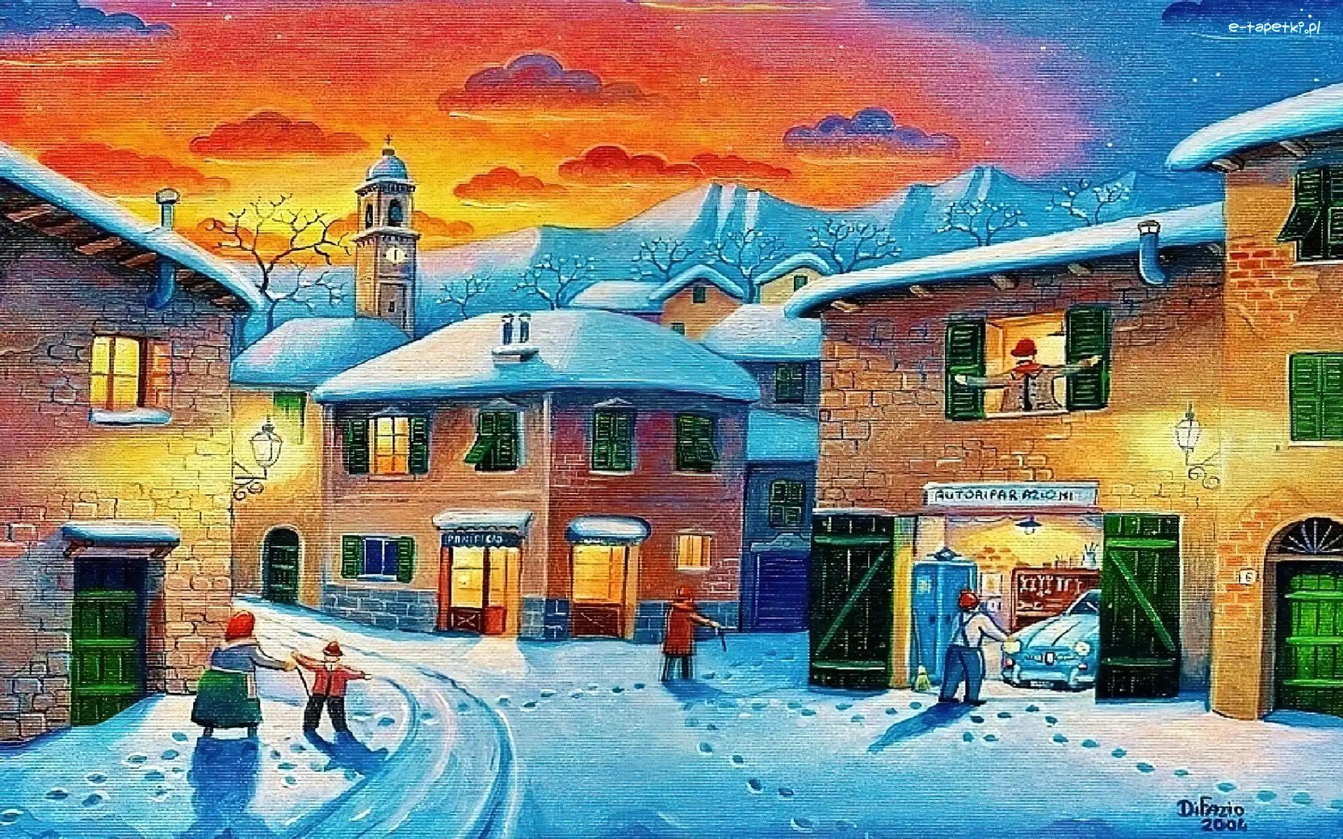 Zima, Ulica, Miasteczko