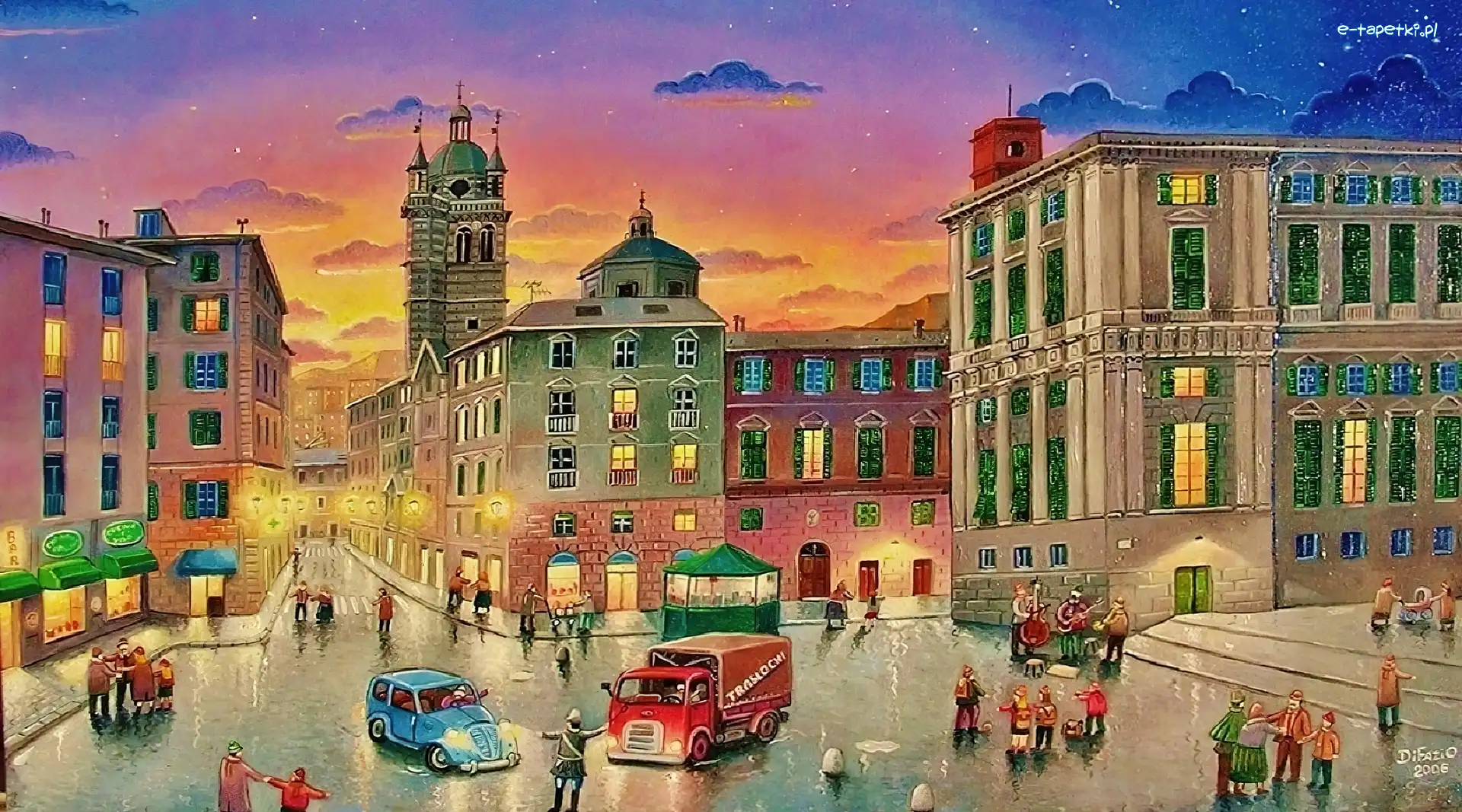 Domy, Samochody, Ulica, Miasto