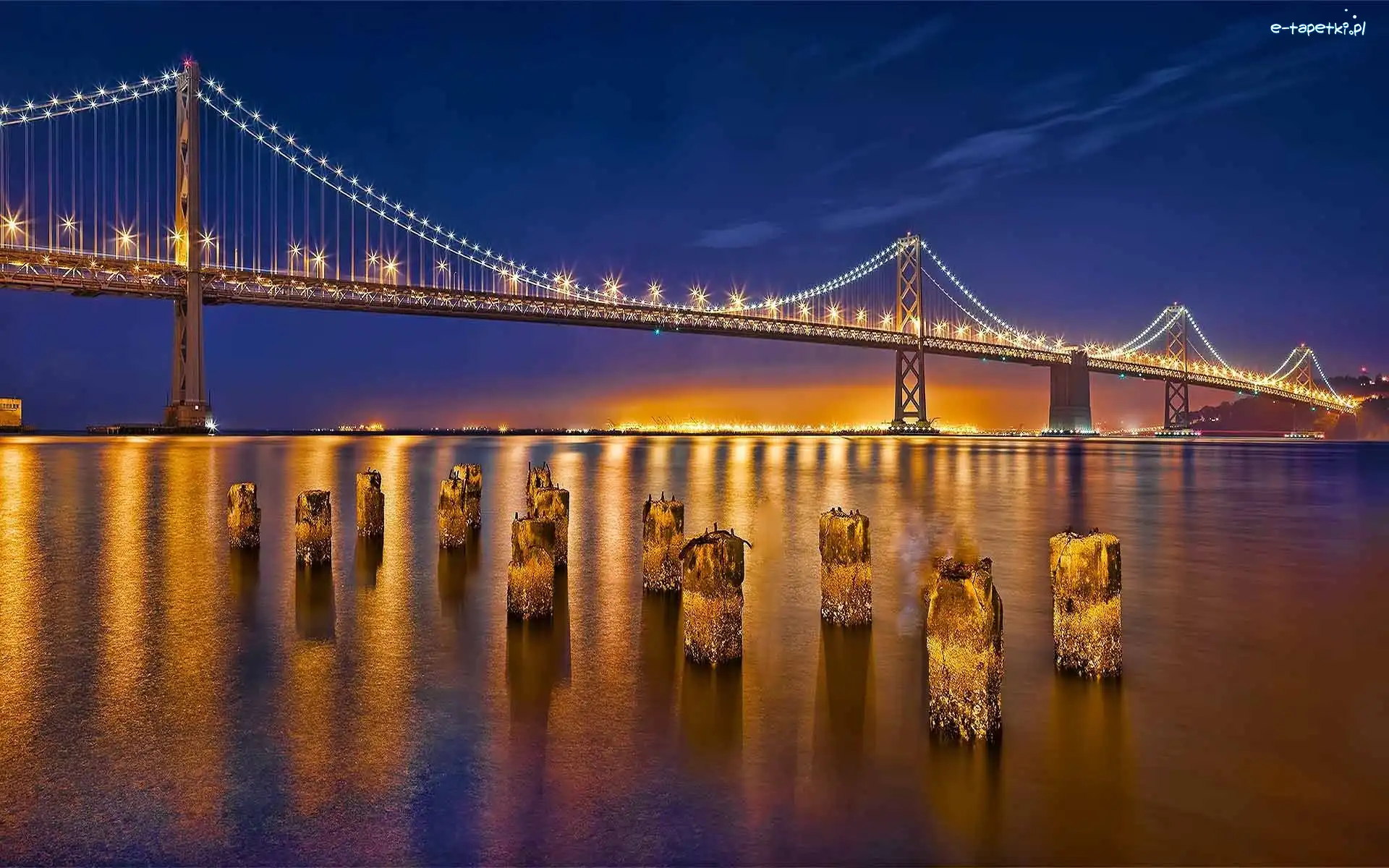 Oświetlony, Golden Gate, Most, San Francisco