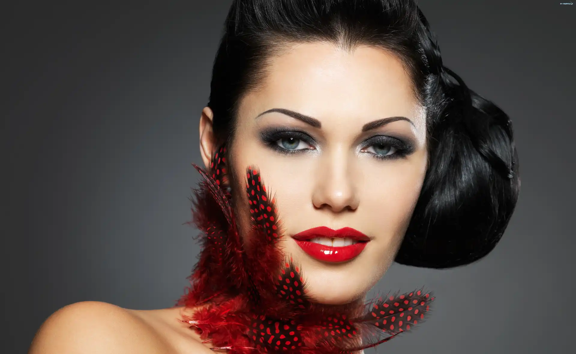 Portret, Brunetka, Makijaż, Cristina Brondo, Uśmiechnięta, Piękna