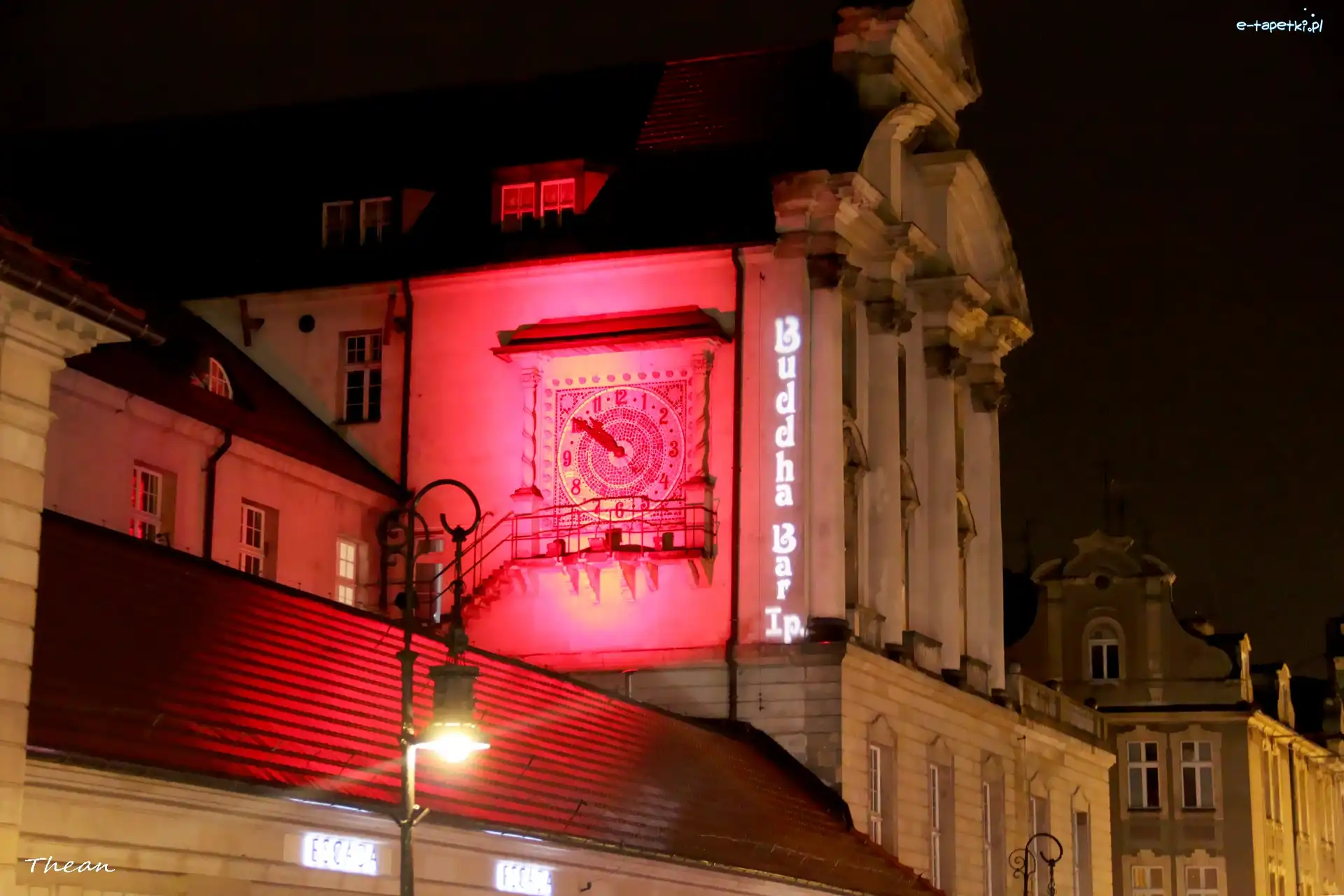 Zegar, Poznań, Budynki, Noc, Starówka