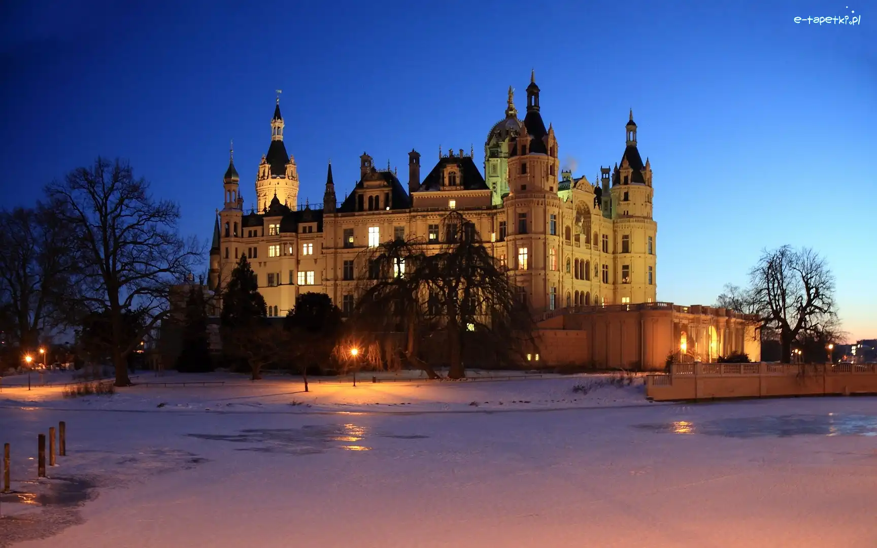 Zamek, Niemcy, Schwerin, Zima