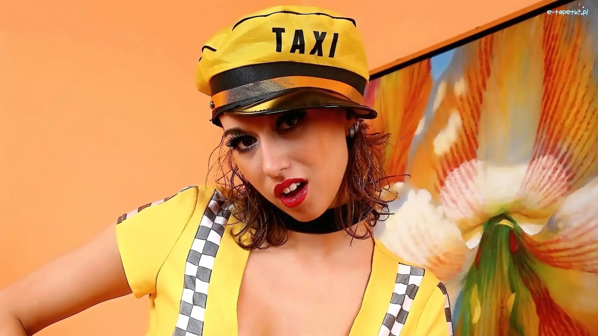 Makijaż, Taxi, Czapka, Kobieta