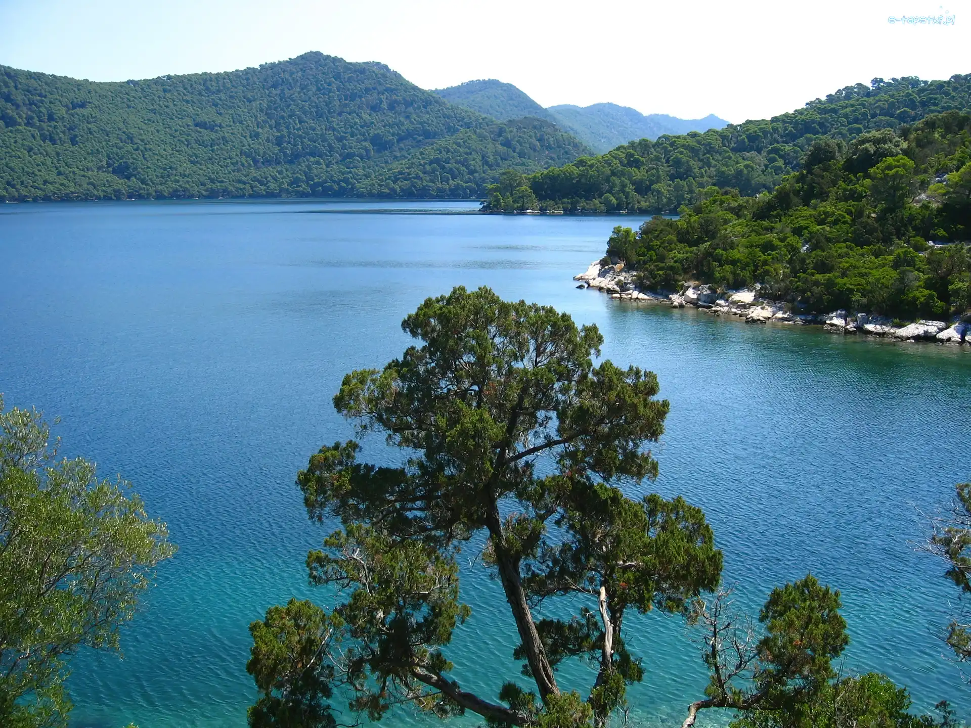Góry, Chorwacja, Lasy, Jezioro