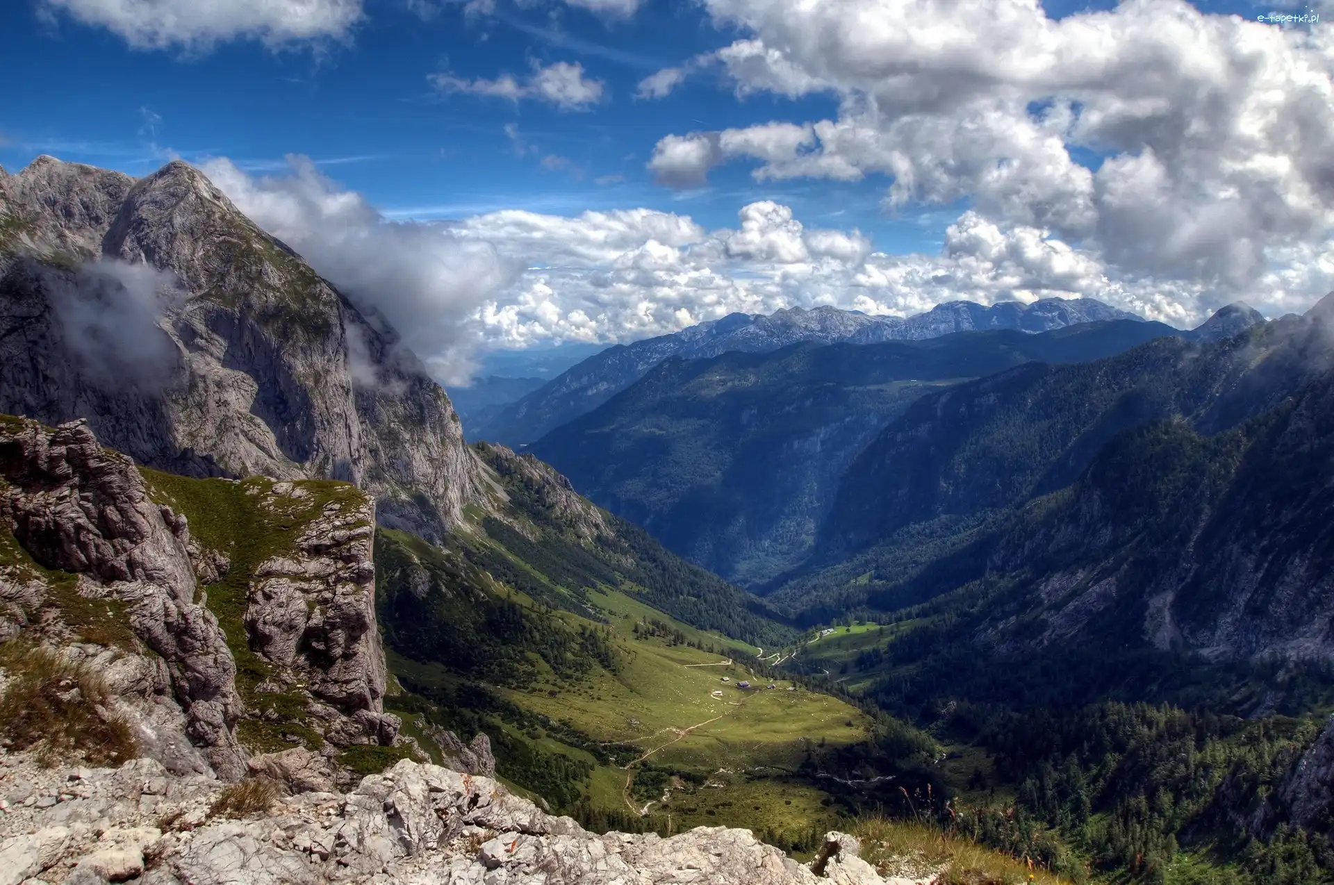 Austria, Lasy, Chmury, Salzburg, Góry, Piękne