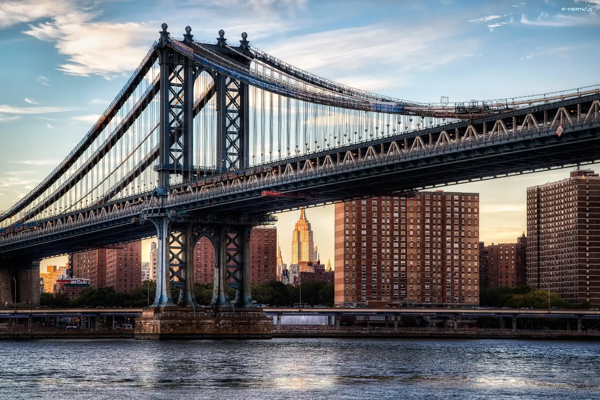 City, New, York, Manhattan, Wieżowce, Most