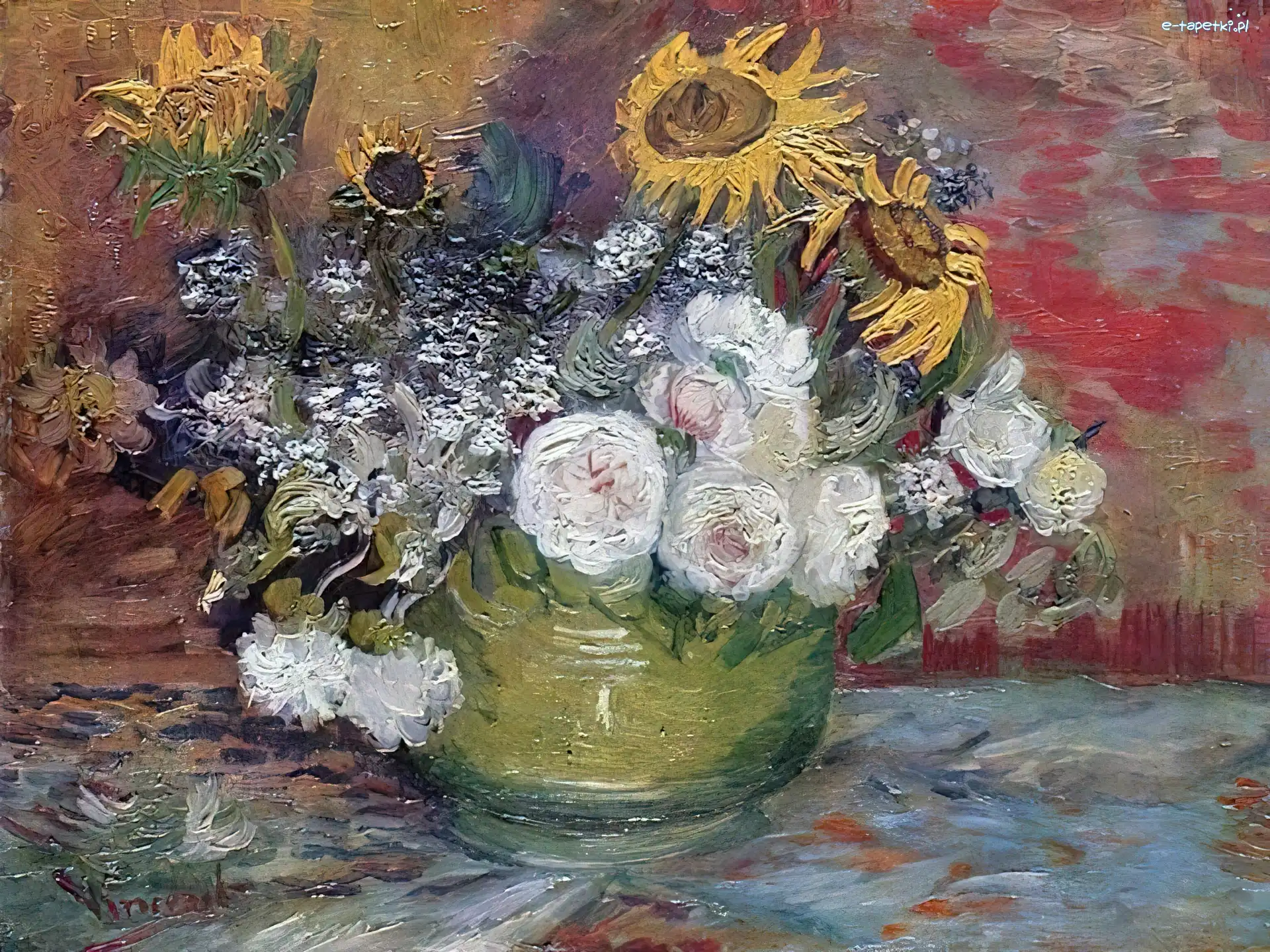 Obraz, Kolorowe, Vincent van Gogh, Bukiet, Kwiaty