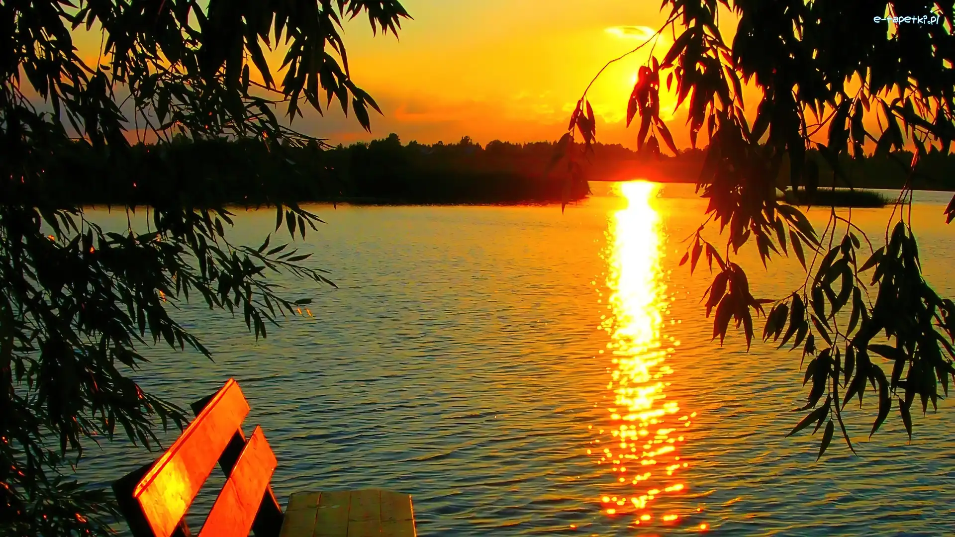 Jezioro, Słońca, Wschód