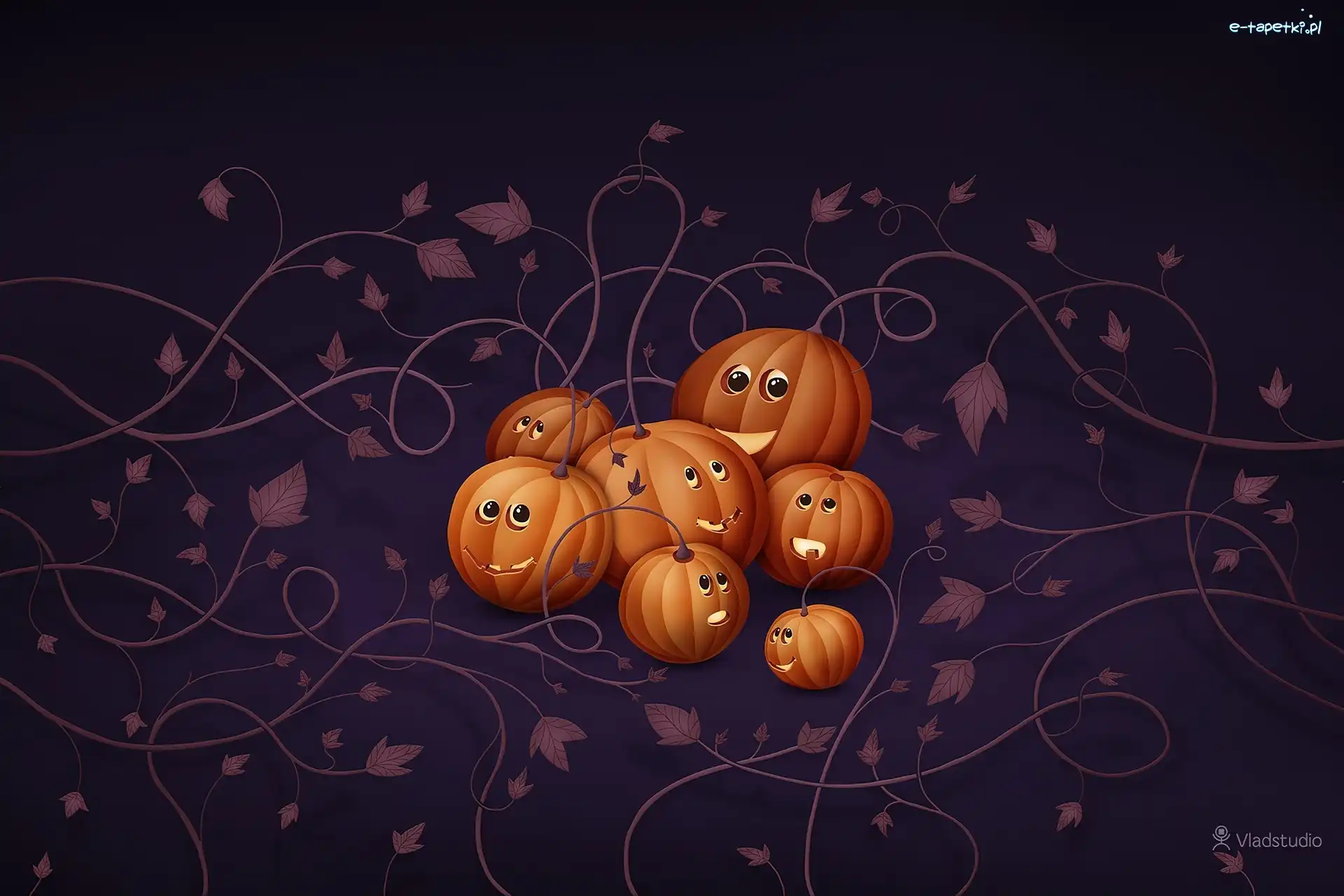 Wesołe, Halloween, Dynie, Vladstudio