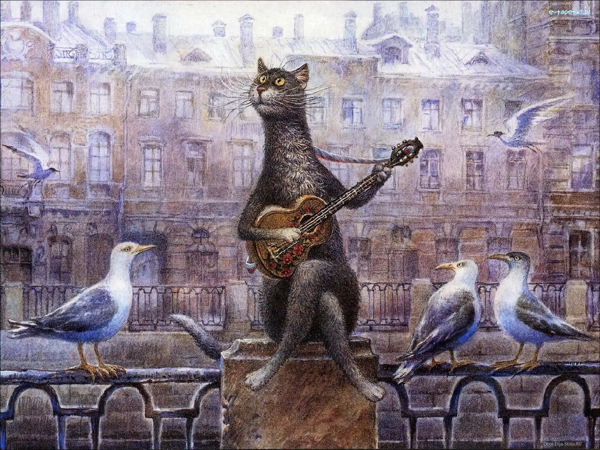 Włodzimierz Rumiancev, Kot, Obraz, Gołębie, Gitara